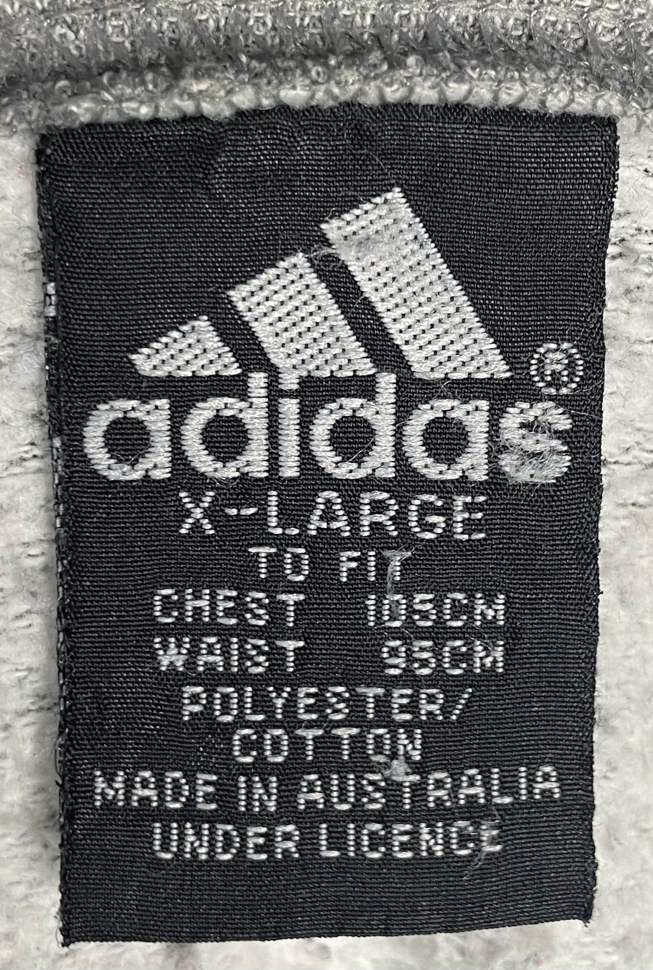Adidas Vintage Sweater Bestickt Grau Größe XL
