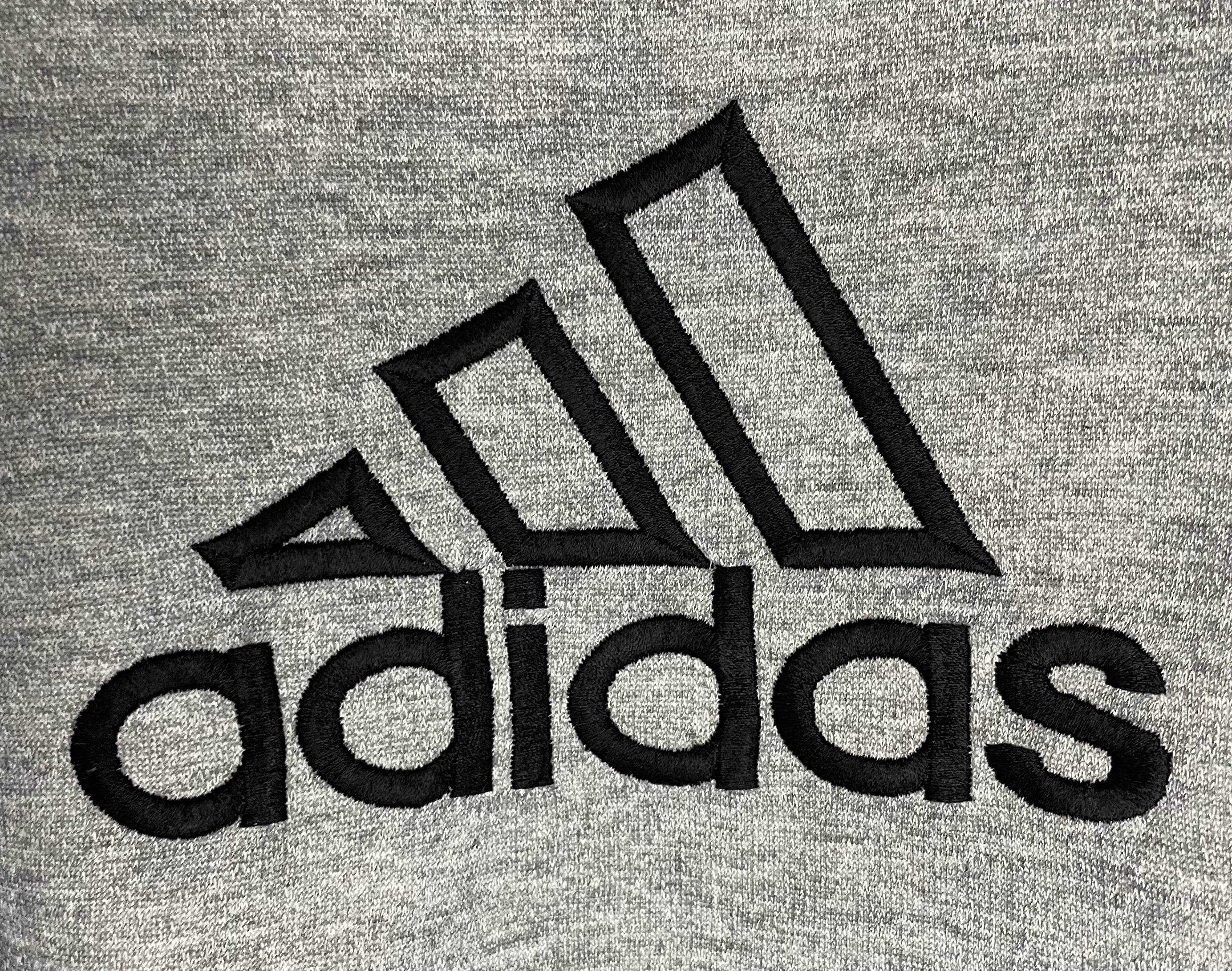 Adidas Vintage Sweater Bestickt Grau Größe XL
