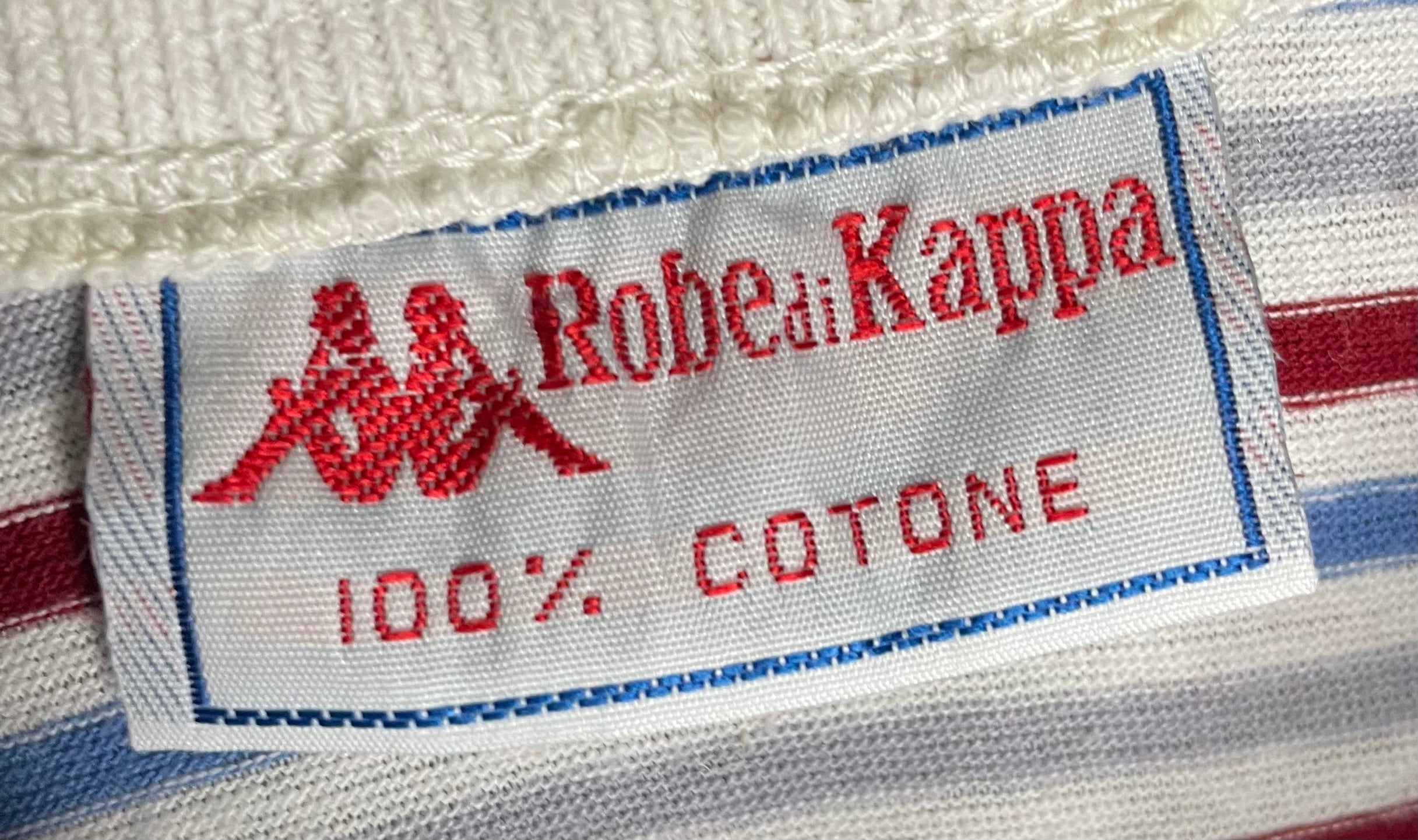 Kappa Vintage Poloshirt Weiß gestreift Größe M Kinder