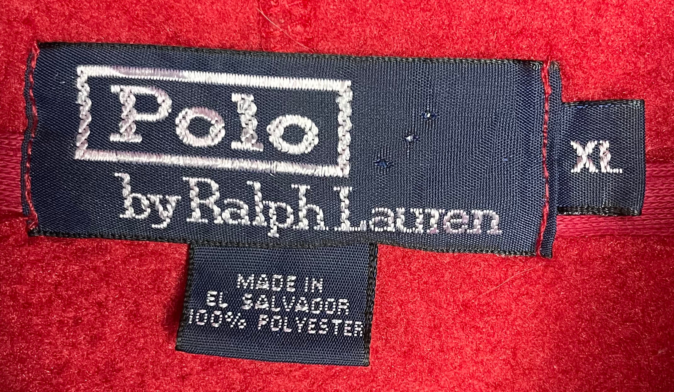 Ralph Lauren Vintage Fleece Jacke Rot Größe XL