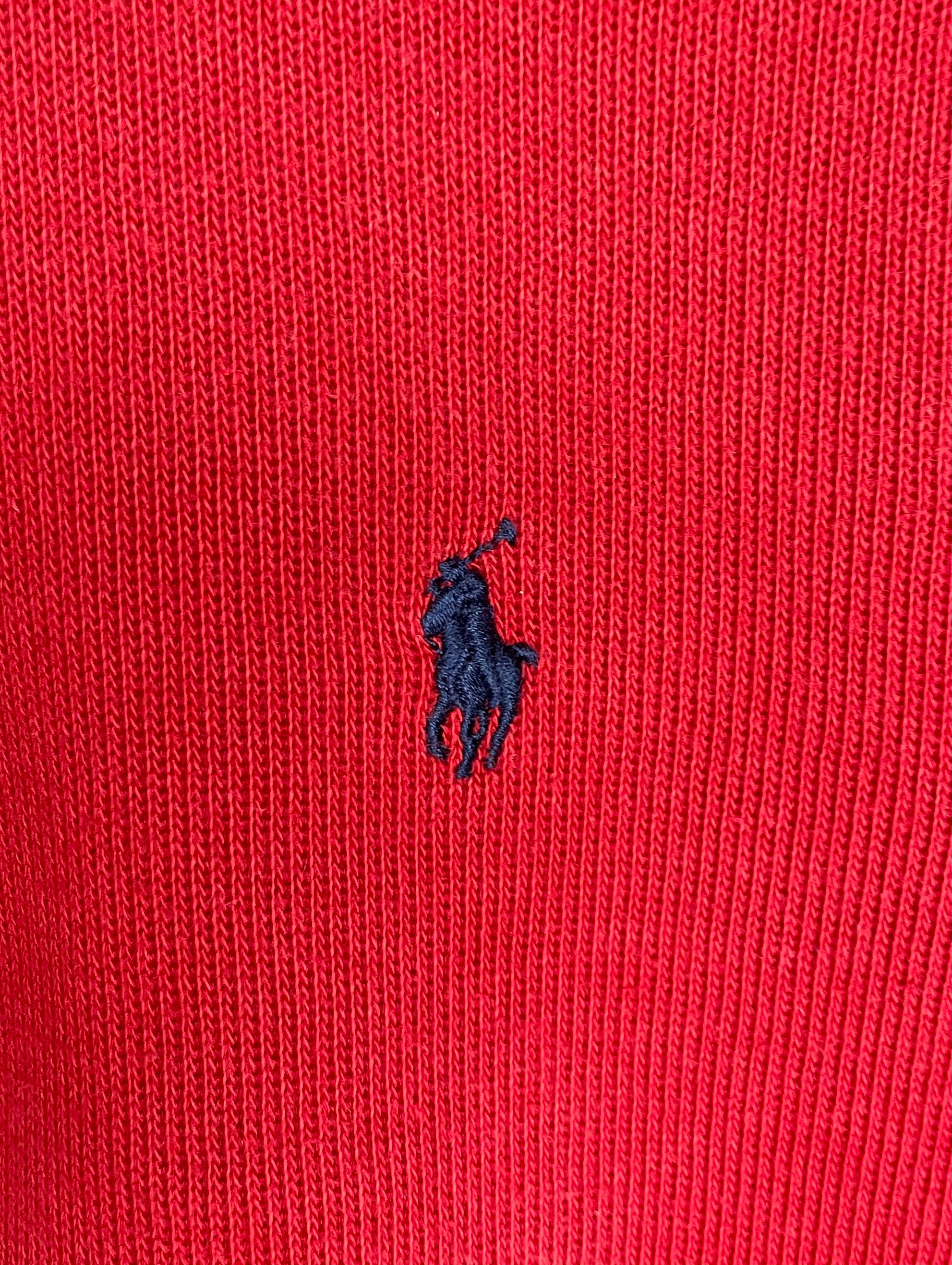 Ralph Lauren Vintage Q-Zip Pullover Rot Größe M Kinder