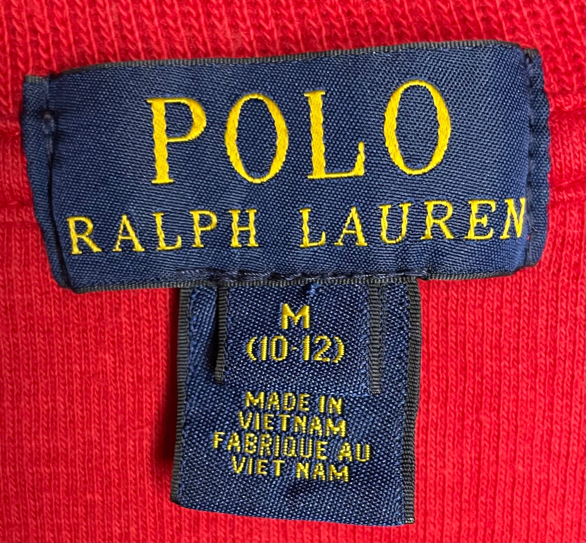 Ralph Lauren Vintage Q-Zip Pullover Rot Größe M Kinder