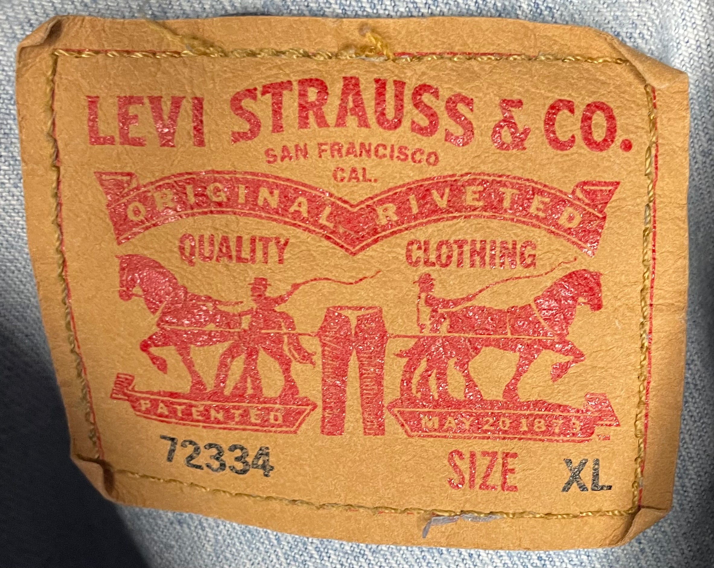 Levi`s Vintage Jeansjacke Hellblau Größe XL