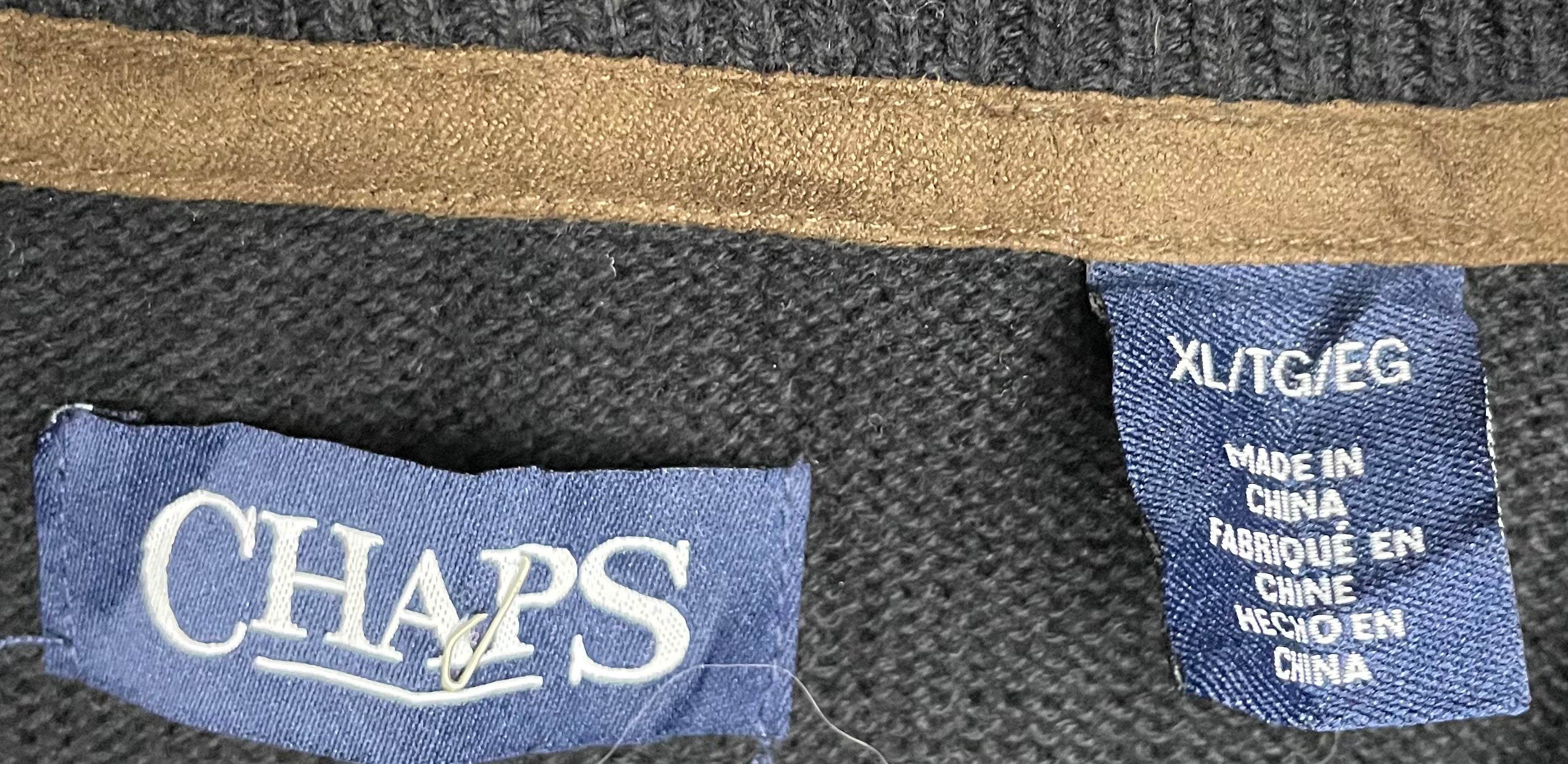 Chaps Vintage Knit Weste Schwarz Größe XL