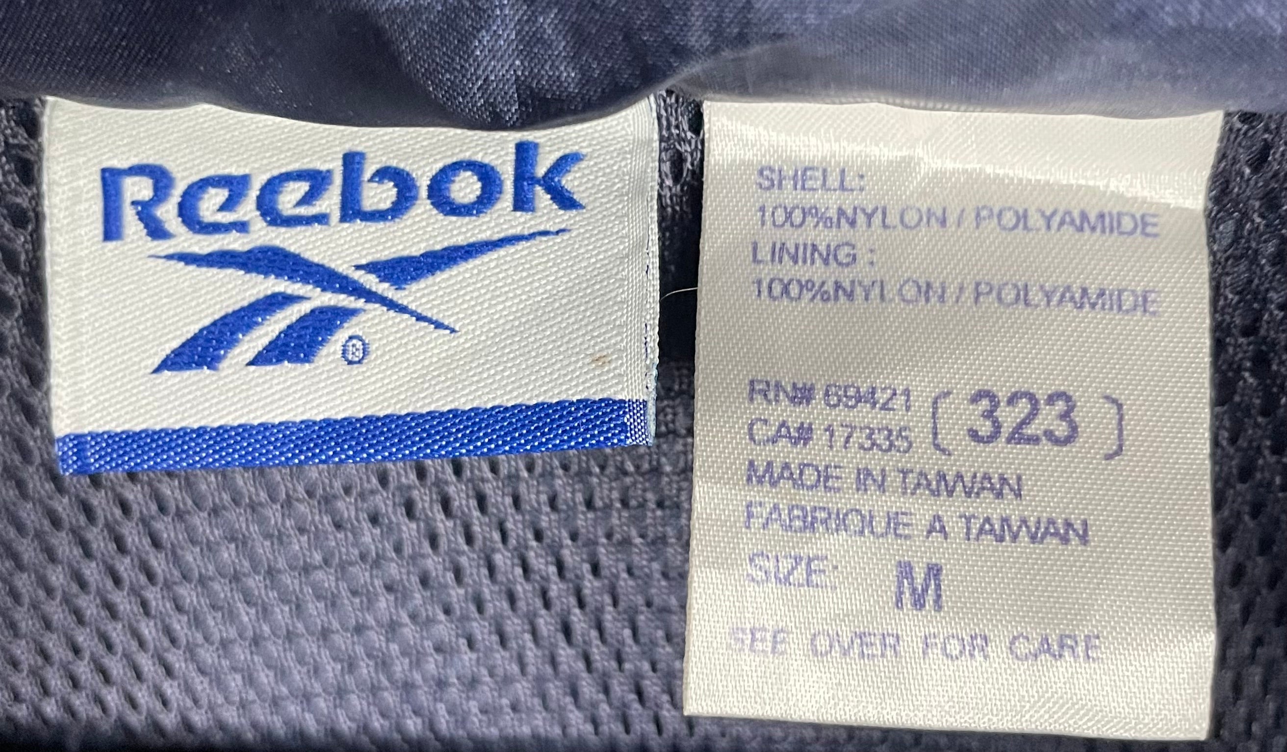 Reebok Vintage Windbreaker Blau/Weiß Größe M