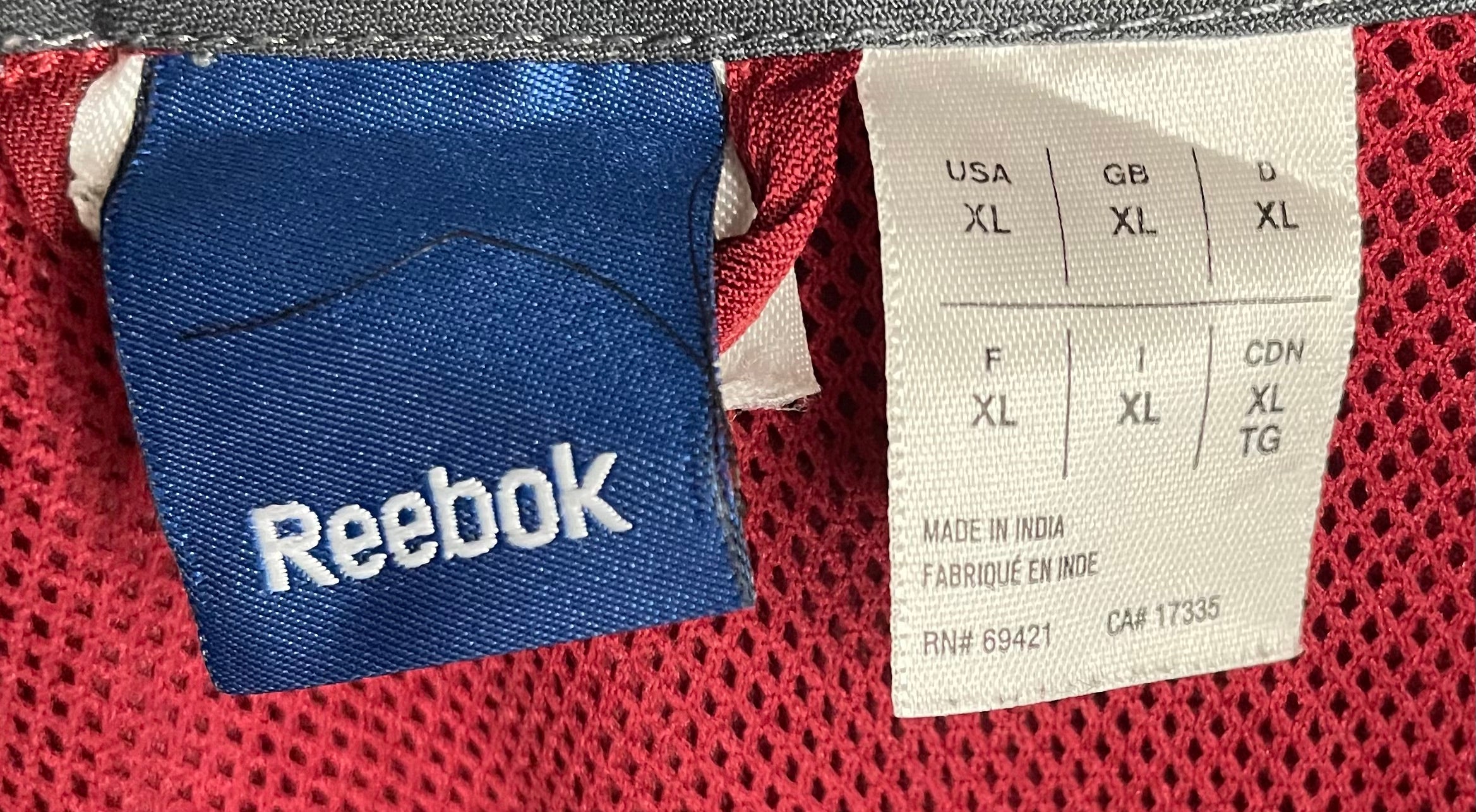 Reebok Vintage Trainingsjacke Rot/Grau Größe XL