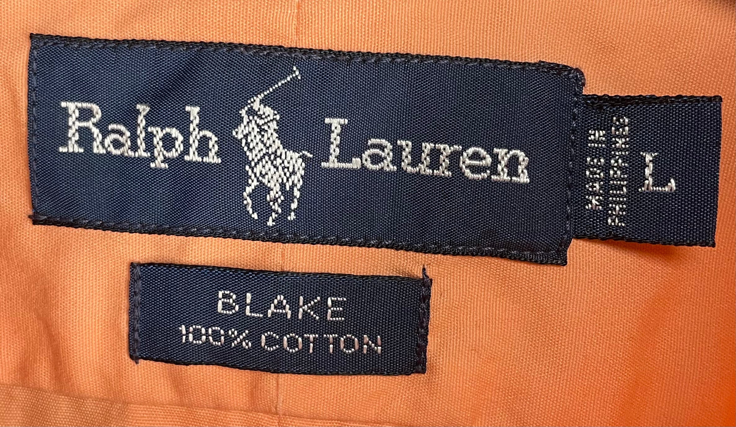 Ralph Lauren Vintage kurzarm Hemd Aprikot Größe L