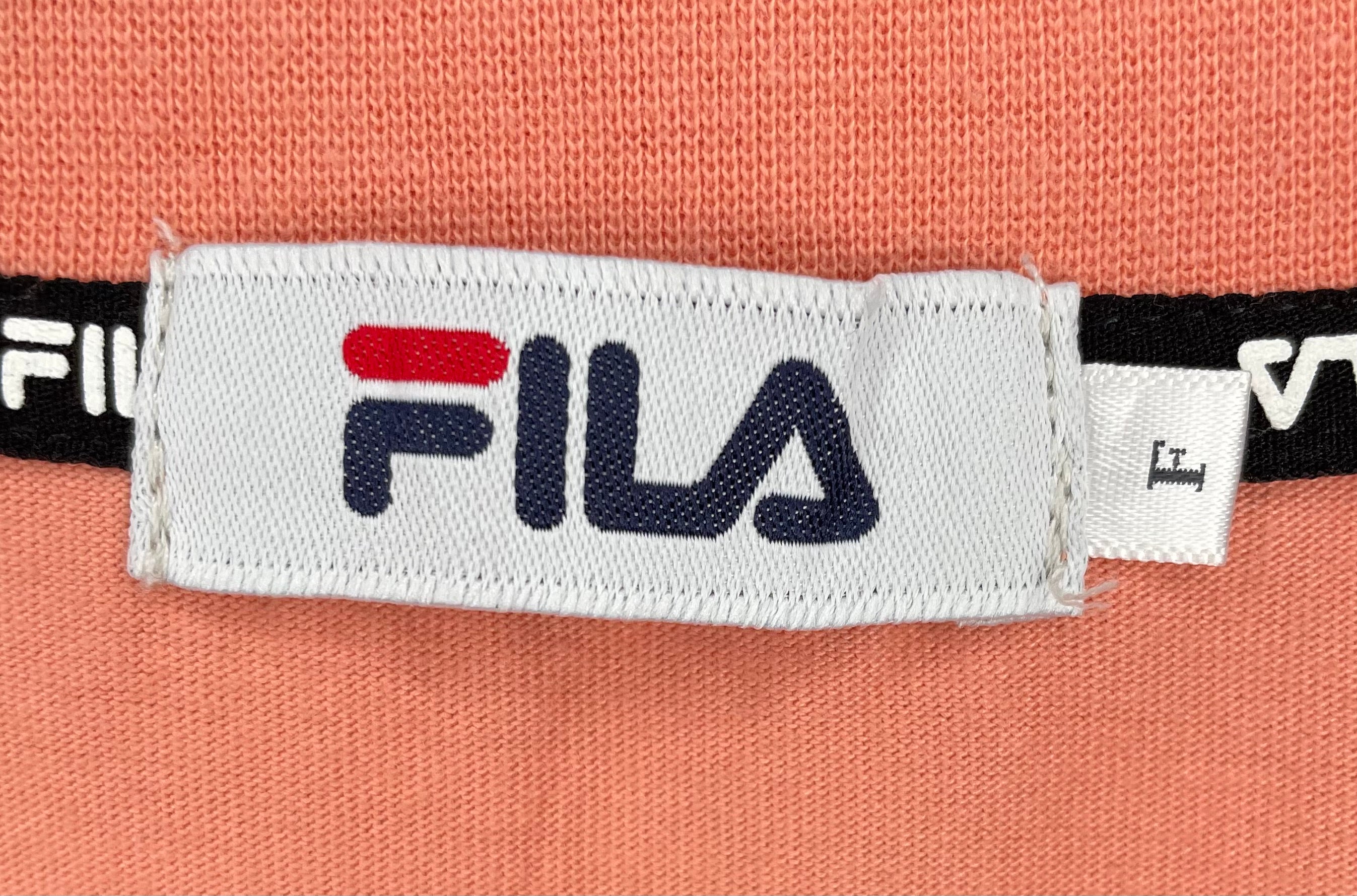 Fila Vintage T-Shirt "Biella Italia" Rosa/Weiß Größe M (Oversize)