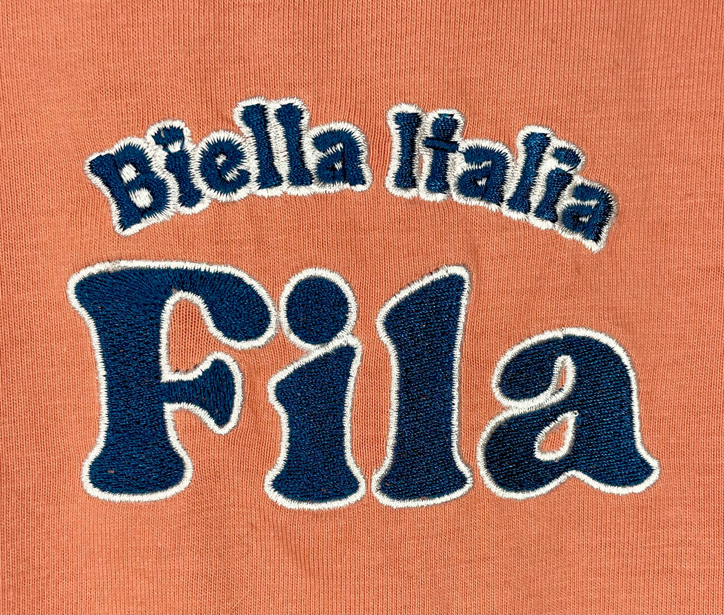Fila Vintage T-Shirt "Biella Italia" Rosa/Weiß Größe M (Oversize)