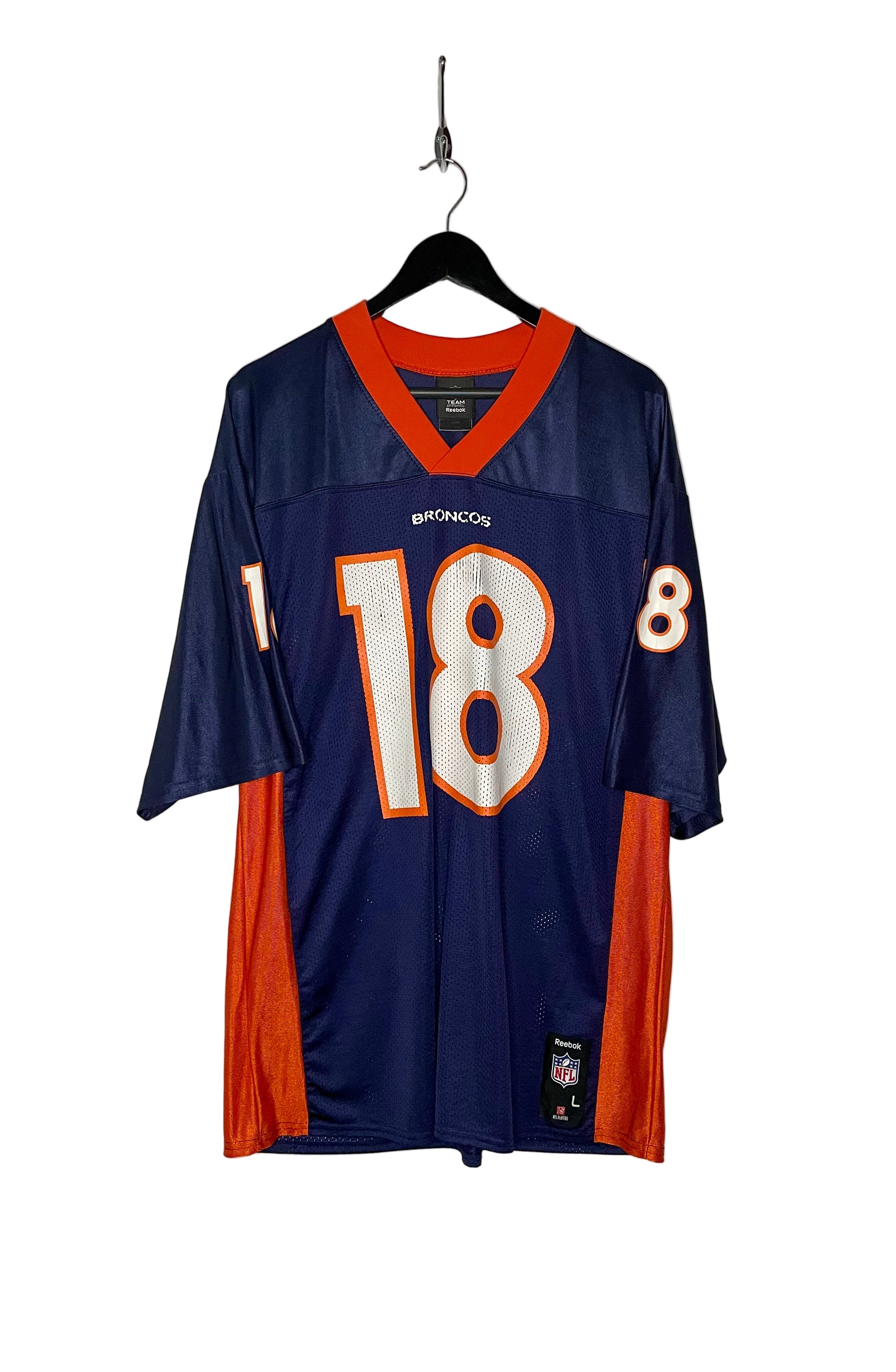 Reebok NFL Jersey Denver Broncos #18 Payton Manning Blau/Orange Größe L