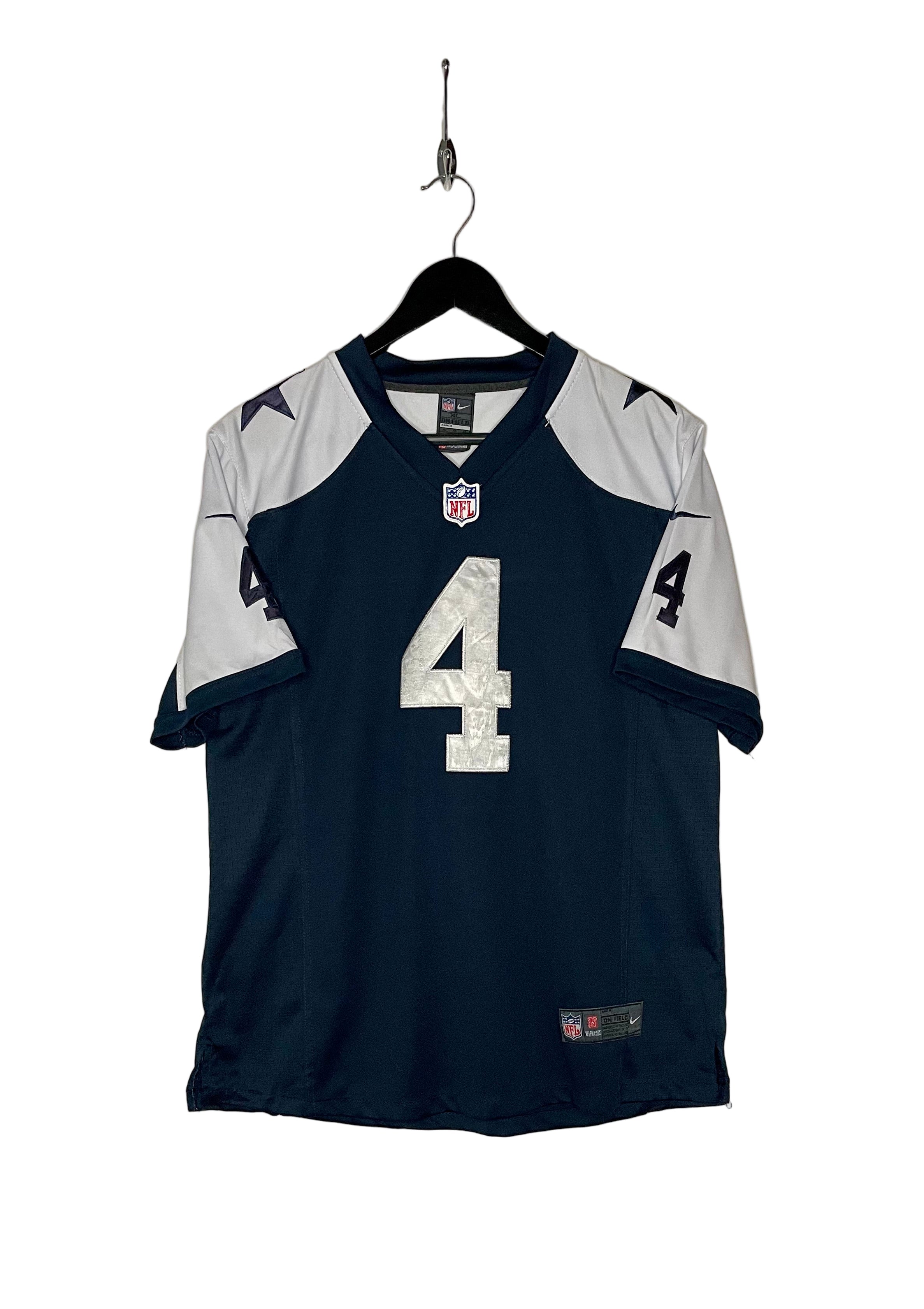 Nike OnField Dallas Cowboys Jersey #4 Dak Prescott Blau Größe XL Kinder