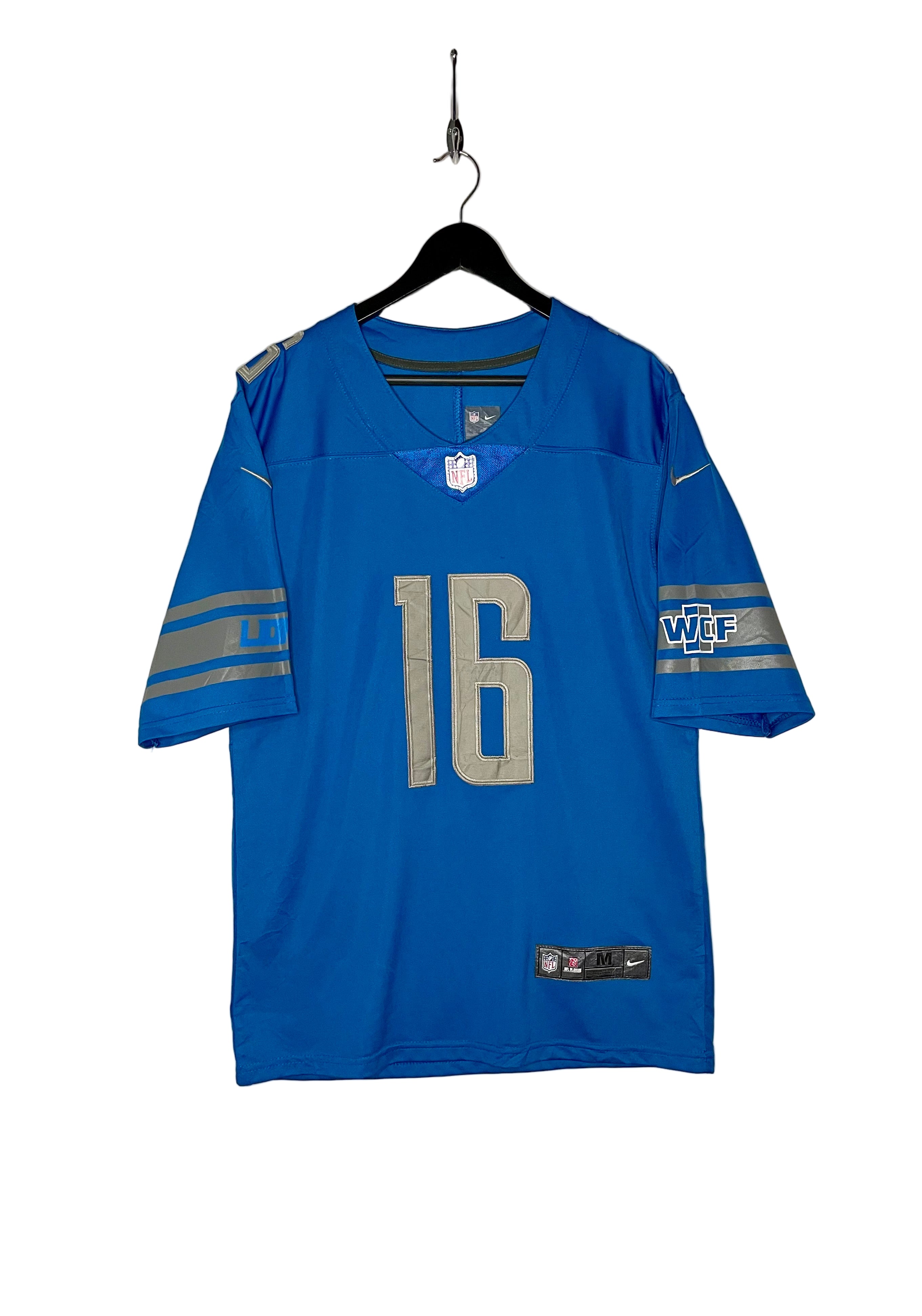 Nike OnField Detroit Lions Jersey #16 Jared Goff Light Blue Größe M
