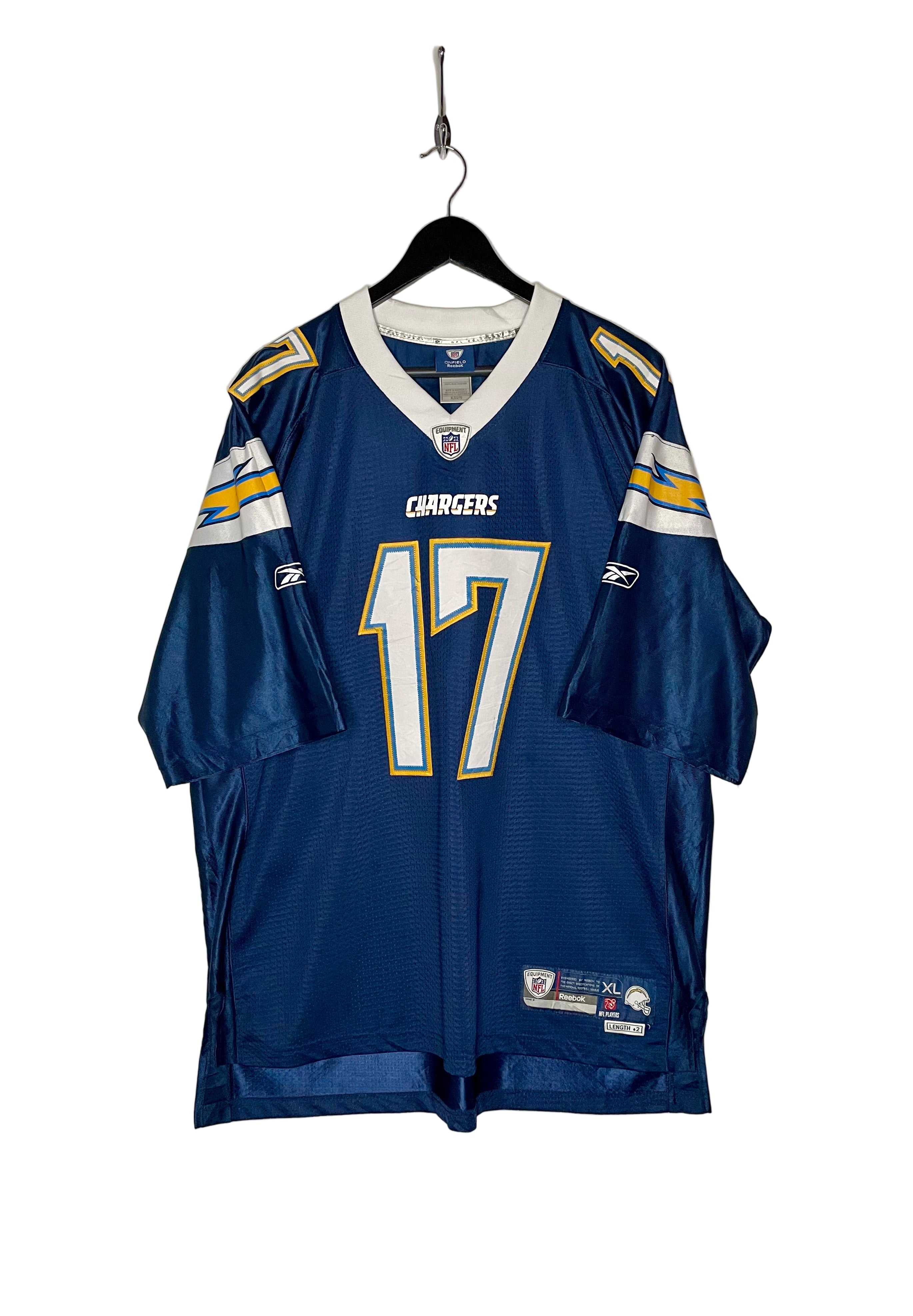 Reebok OnField San Diego Chargers Jersey #17 Philip Rivers Blau Größe XL