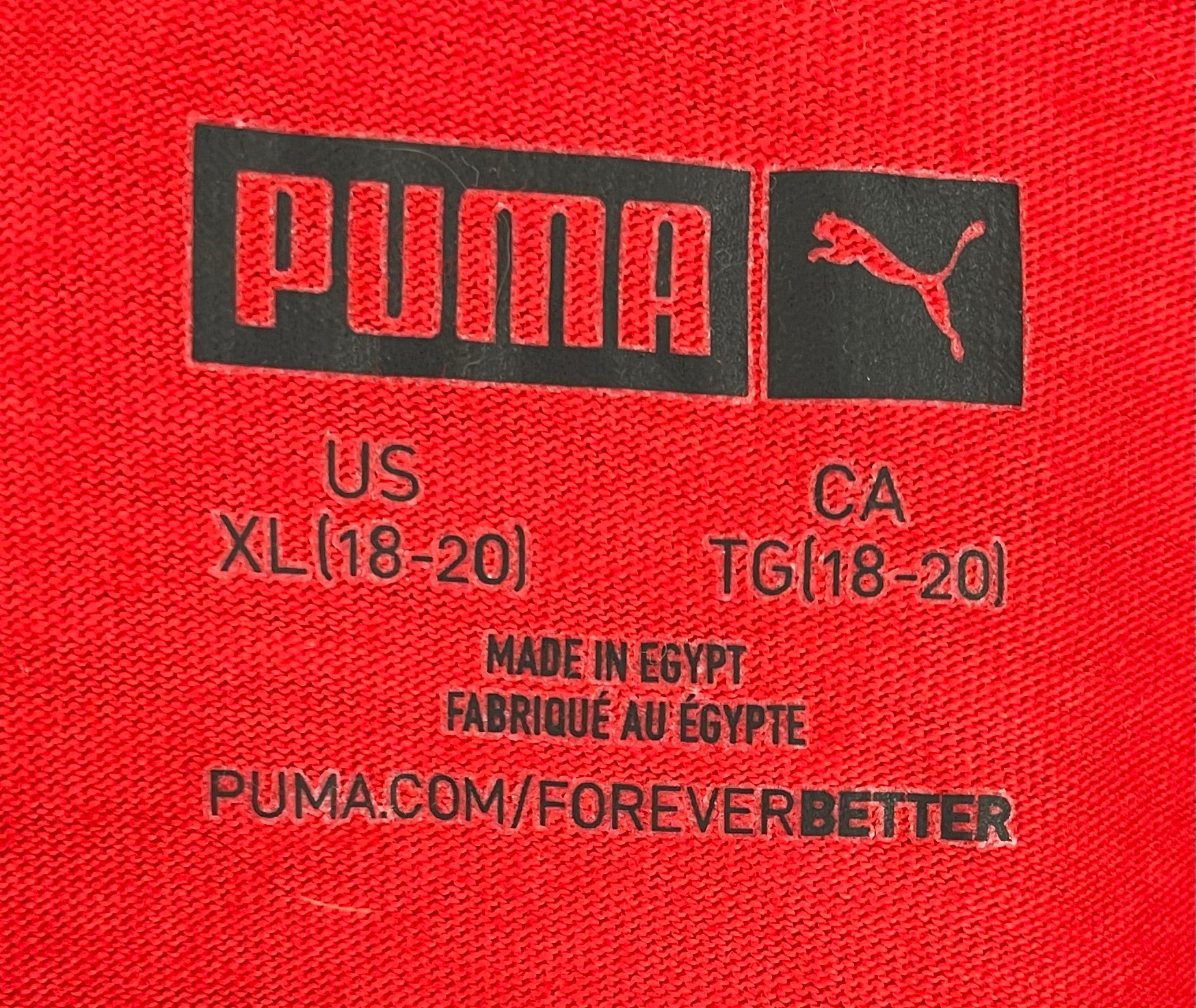 Puma Vintage T-Shirt Rot Logoprint Größe XL Kinder