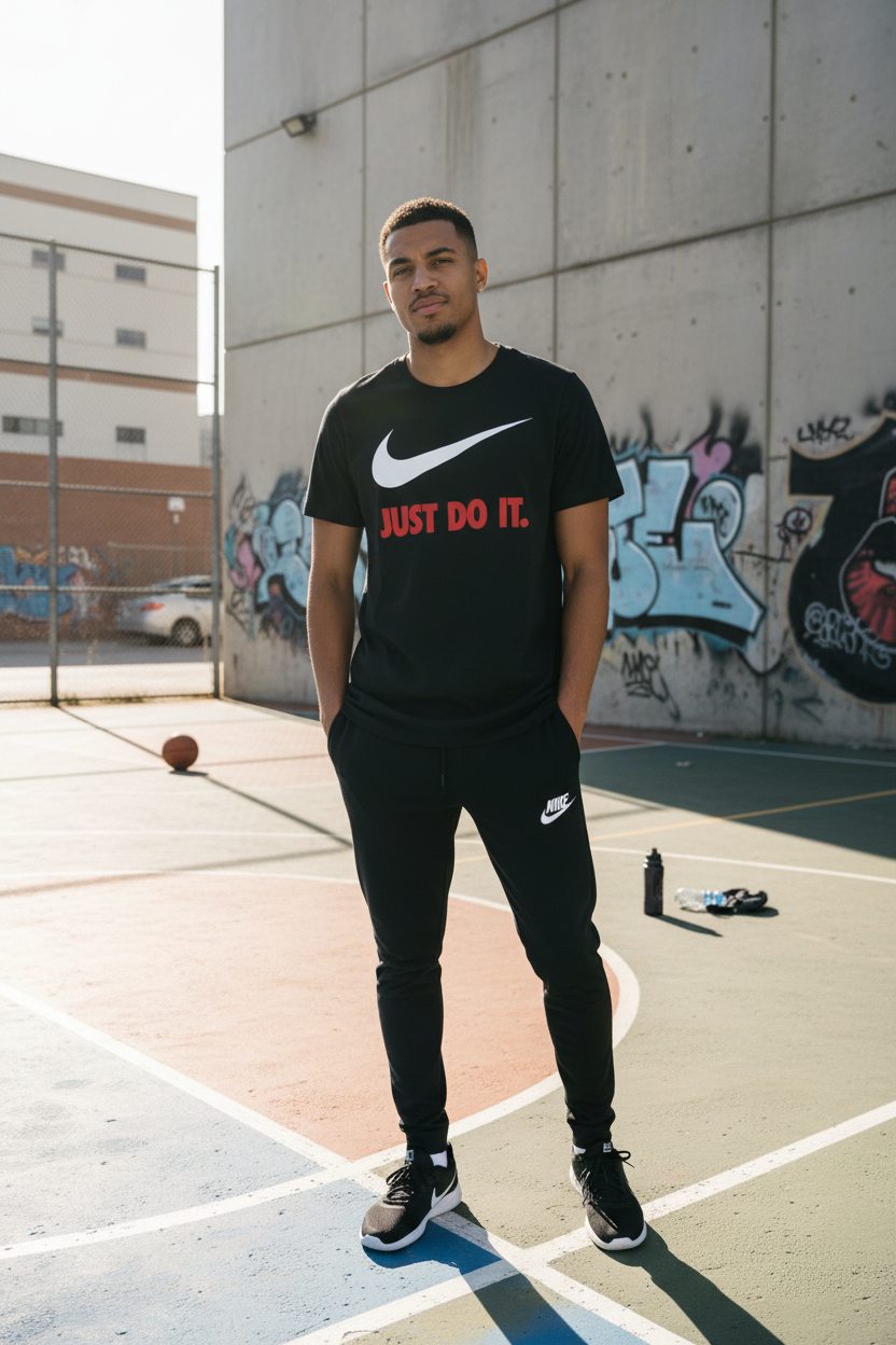 Nike T-Shirt "Just Do It" Schwarz Größe S