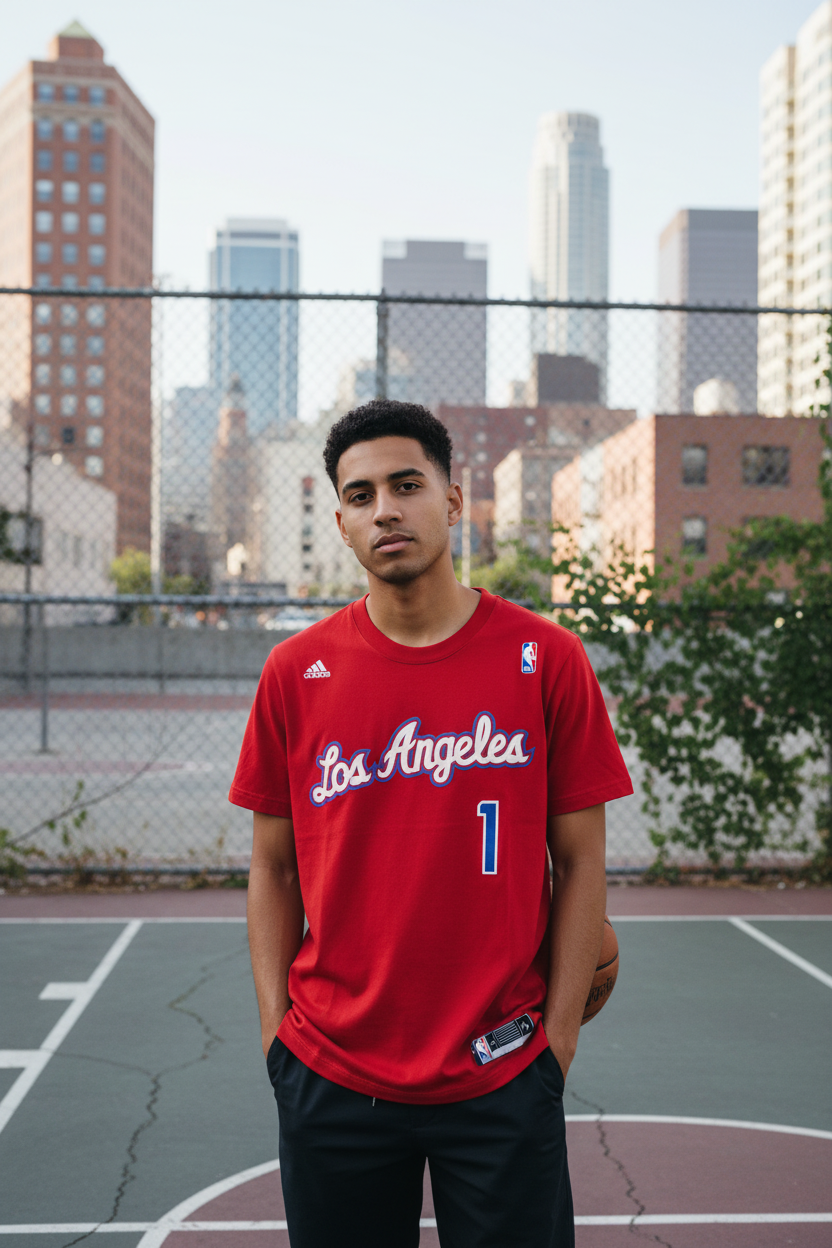 Adidas Vintage T-Shirt Los Angeles Clippers #1 Chauncey Billups Rot Größe S