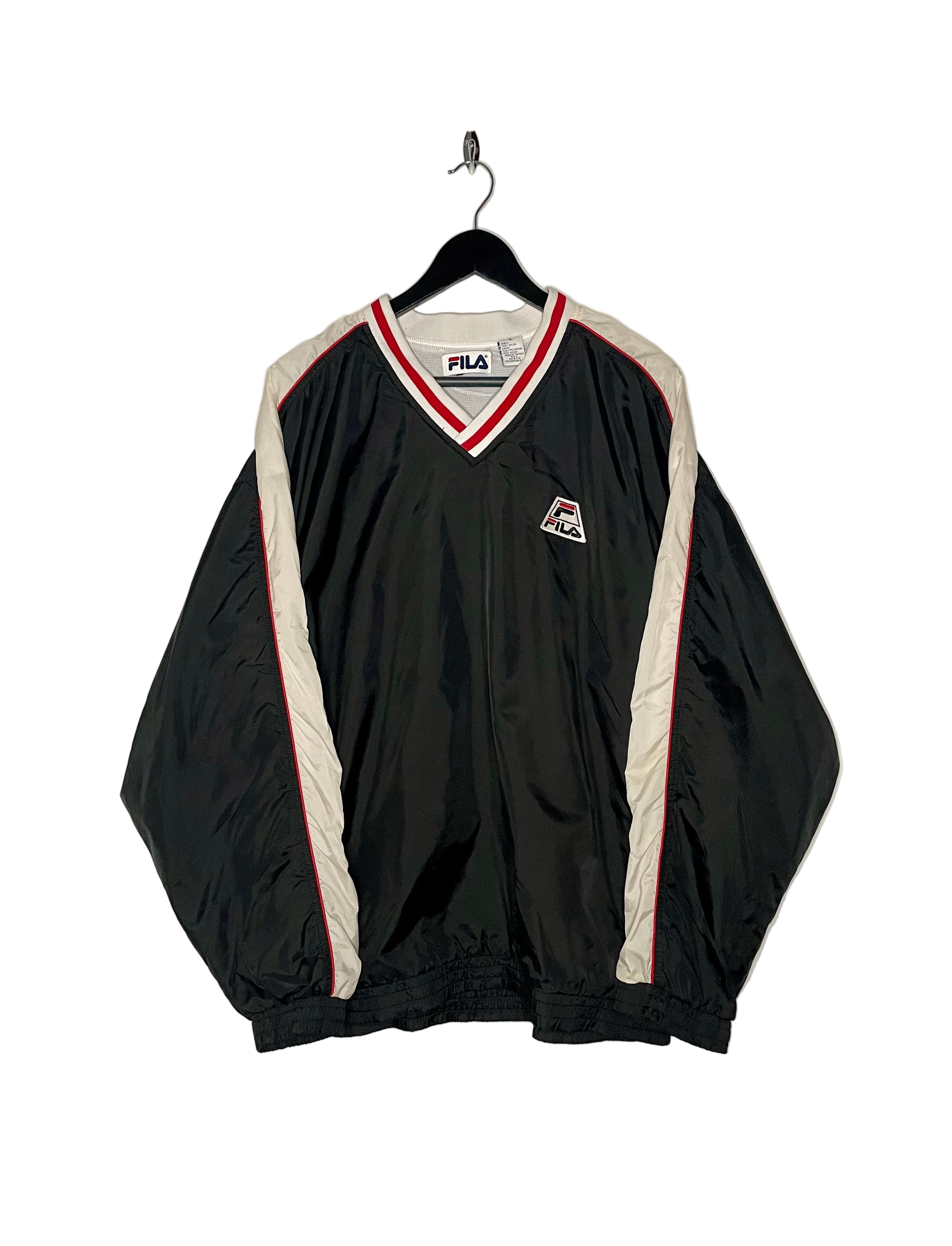 FILA Vintage Windbreaker Schwarz Größe L