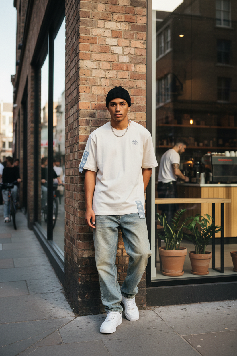 Kappa Vintage T-Shirt Weiß Größe XL