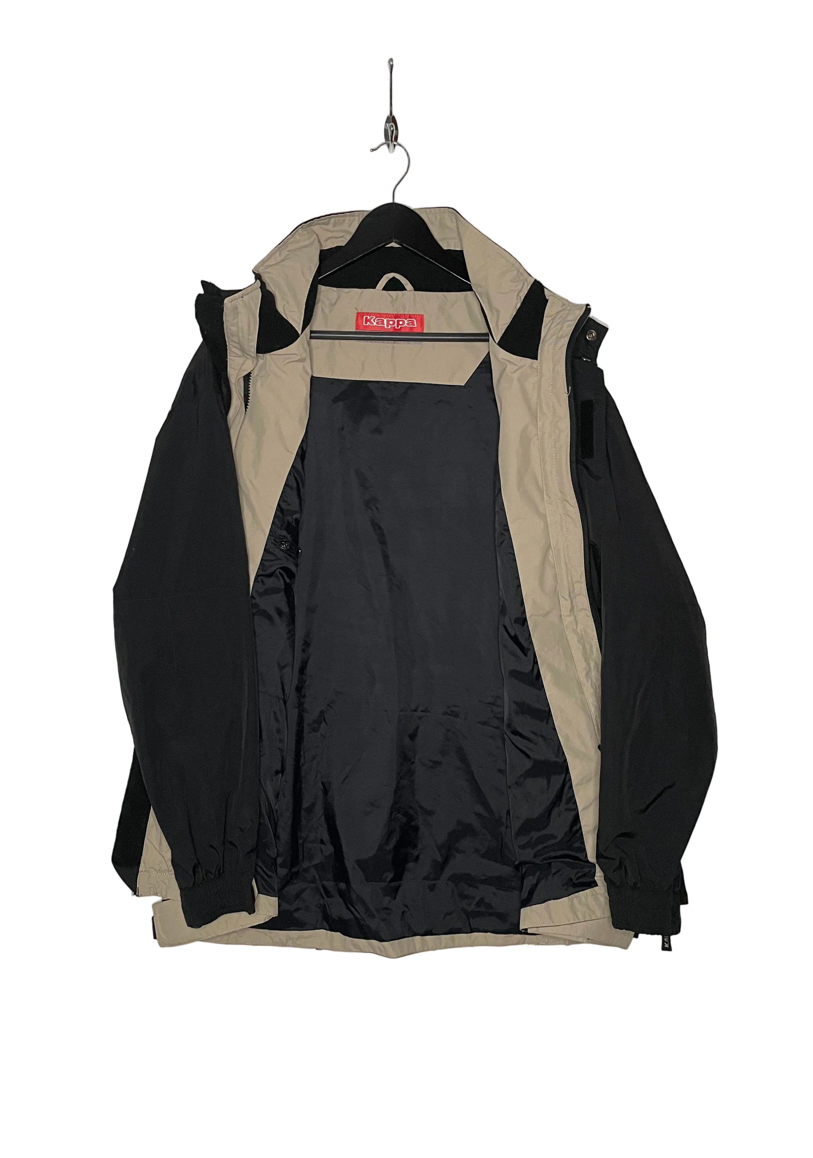 Kappa Vintage Skijacke Schwarz/Beige Größe L