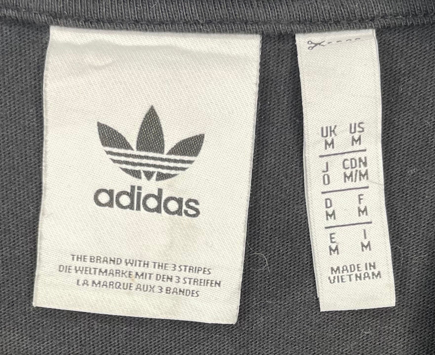 Adidas Vintage T-Shirt Logoprint Schwarz Größe M