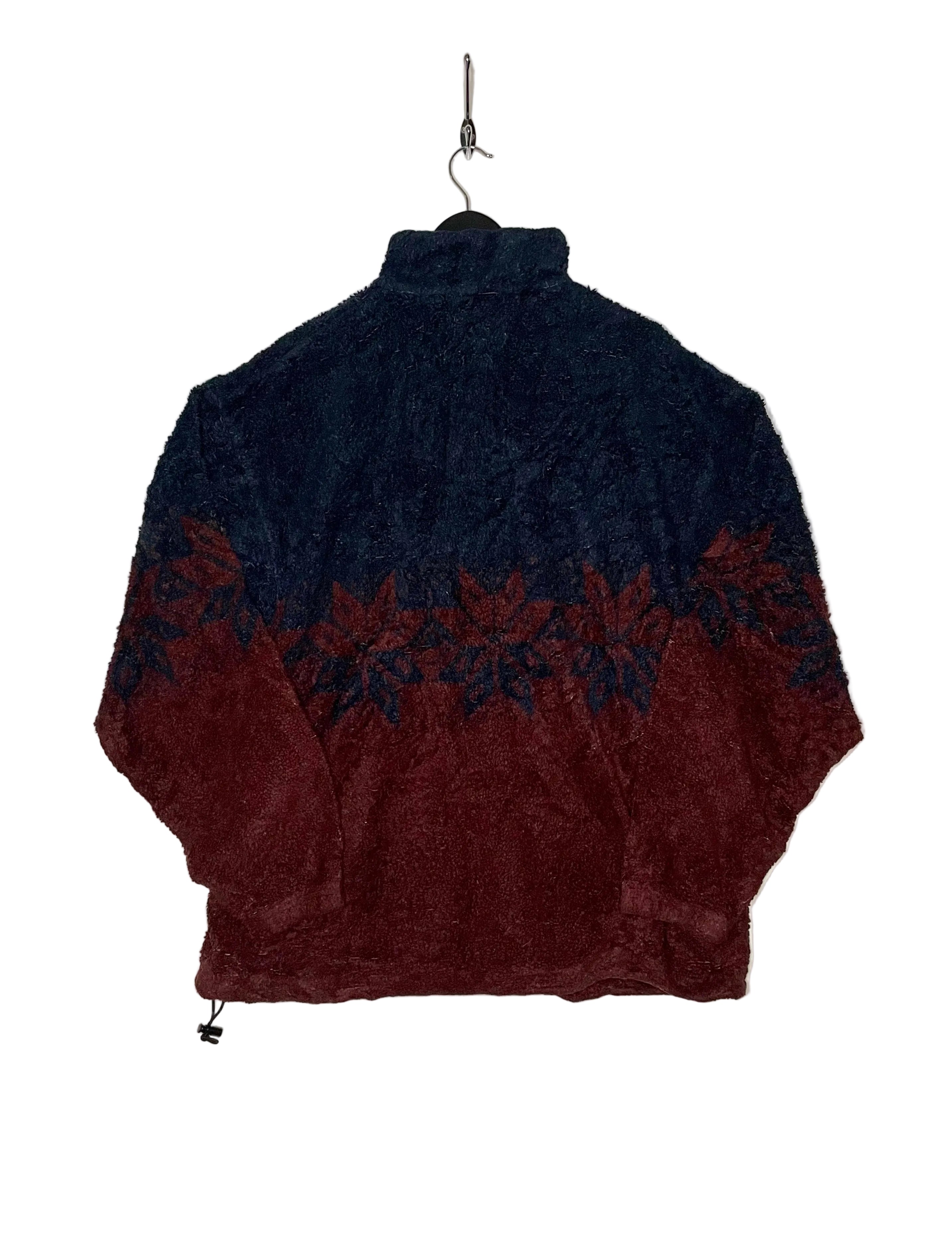 Nautica Vintage Fleece Q-Zip Pullover Blau/Rot Größe XXL