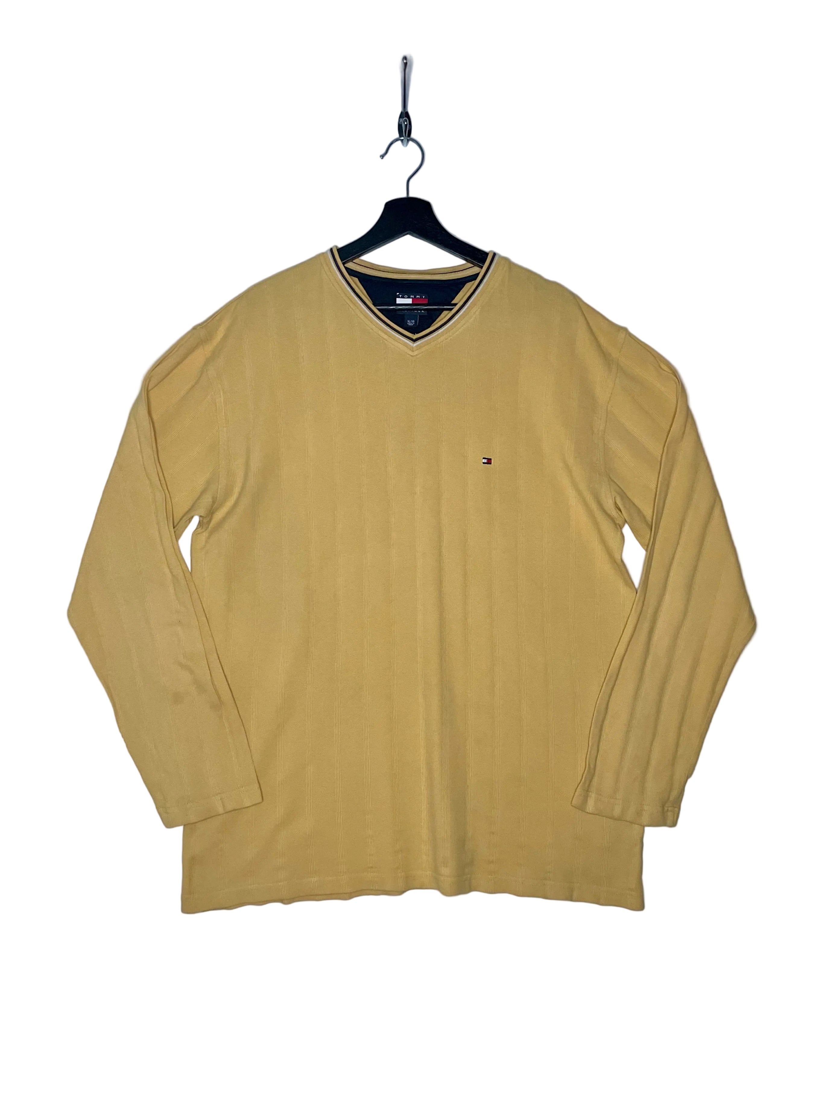 Tommy Hilfiger Vintage V-Neck Pullover Gelb Größe XL