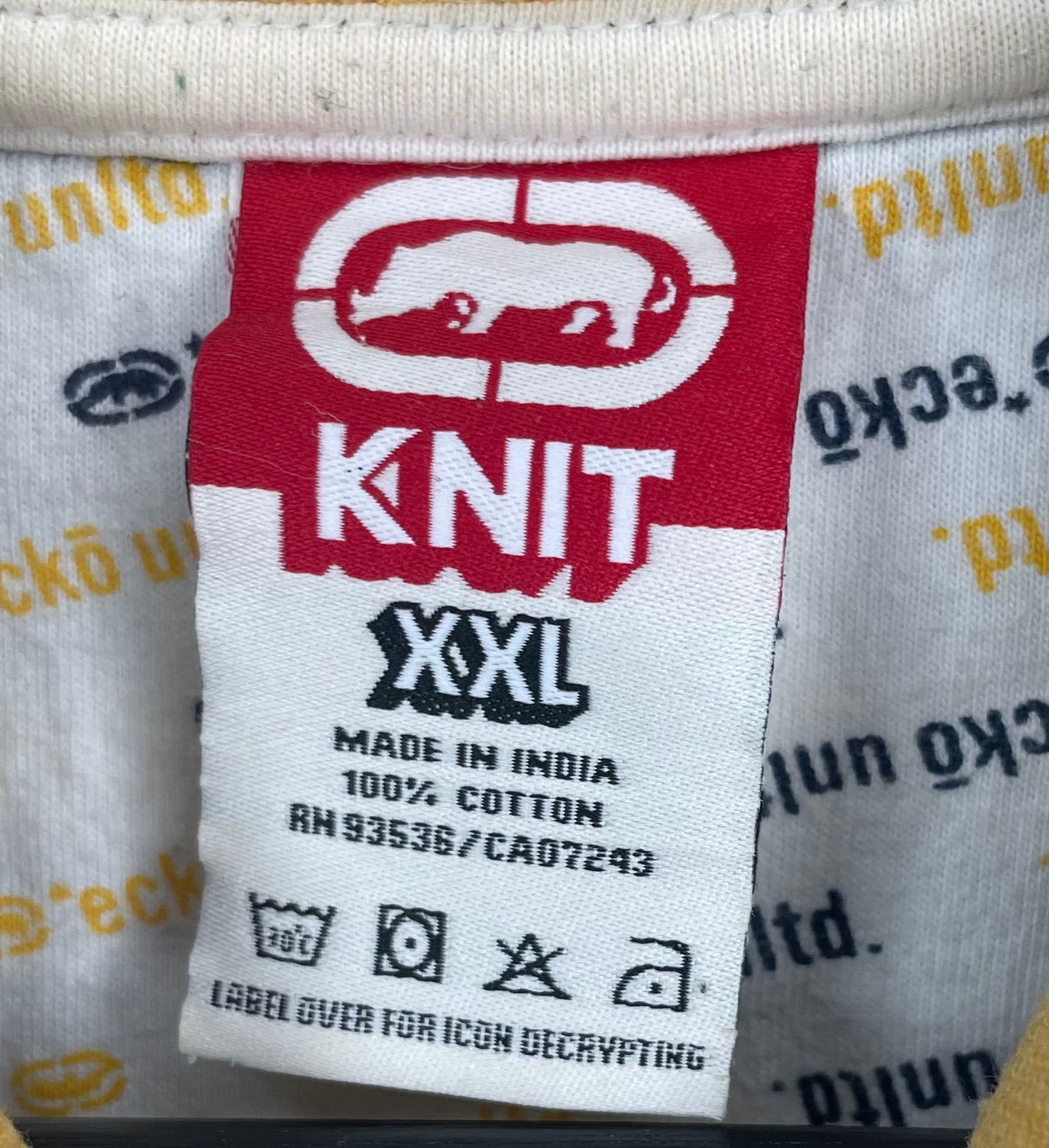 Ecko Unltd Vintage Poloshirt Gelb/Blau gestreift Größe XXL