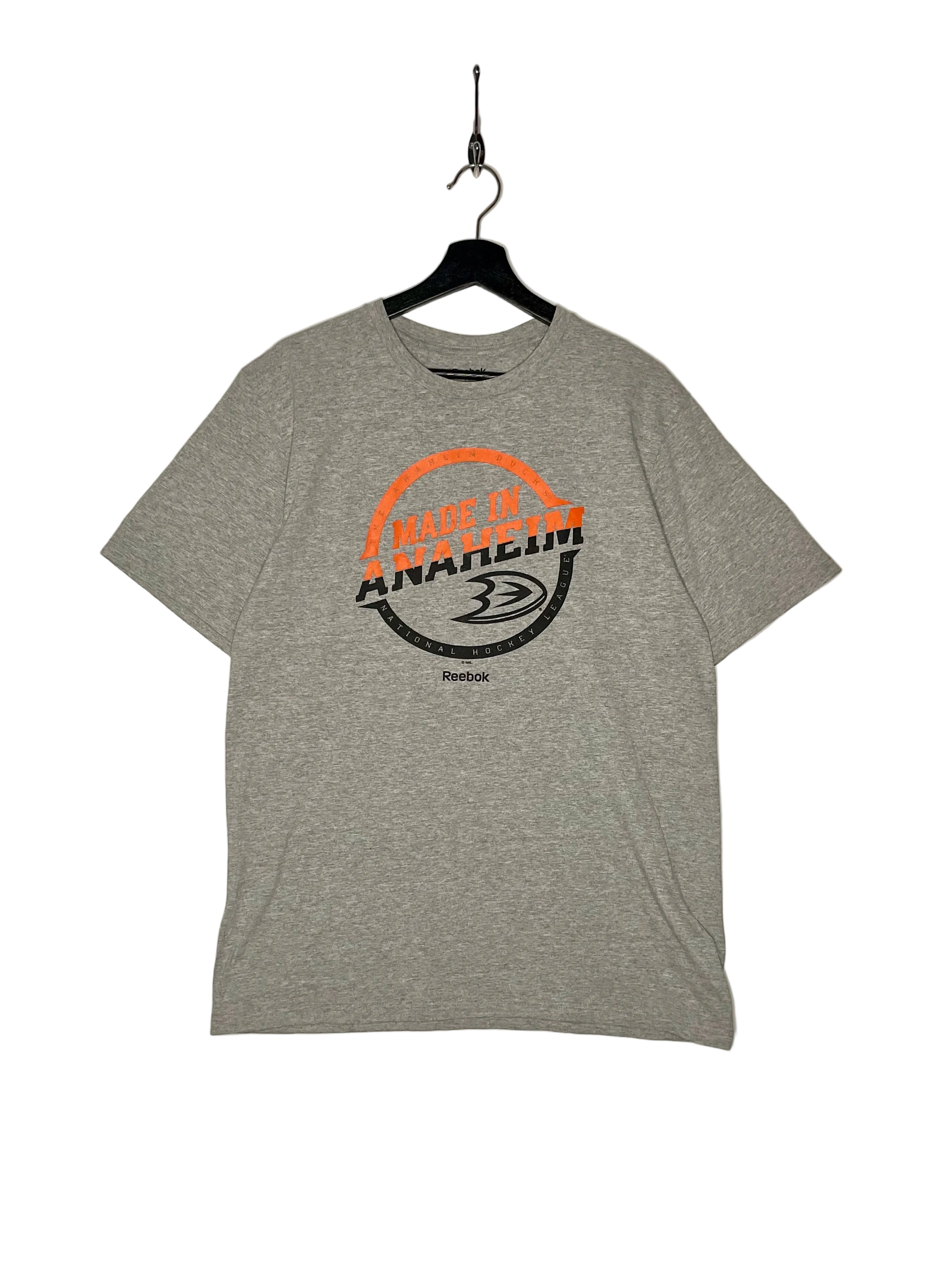 Reebok Vintage NHL T-Shirt Anaheim Ducks Grau Größe L