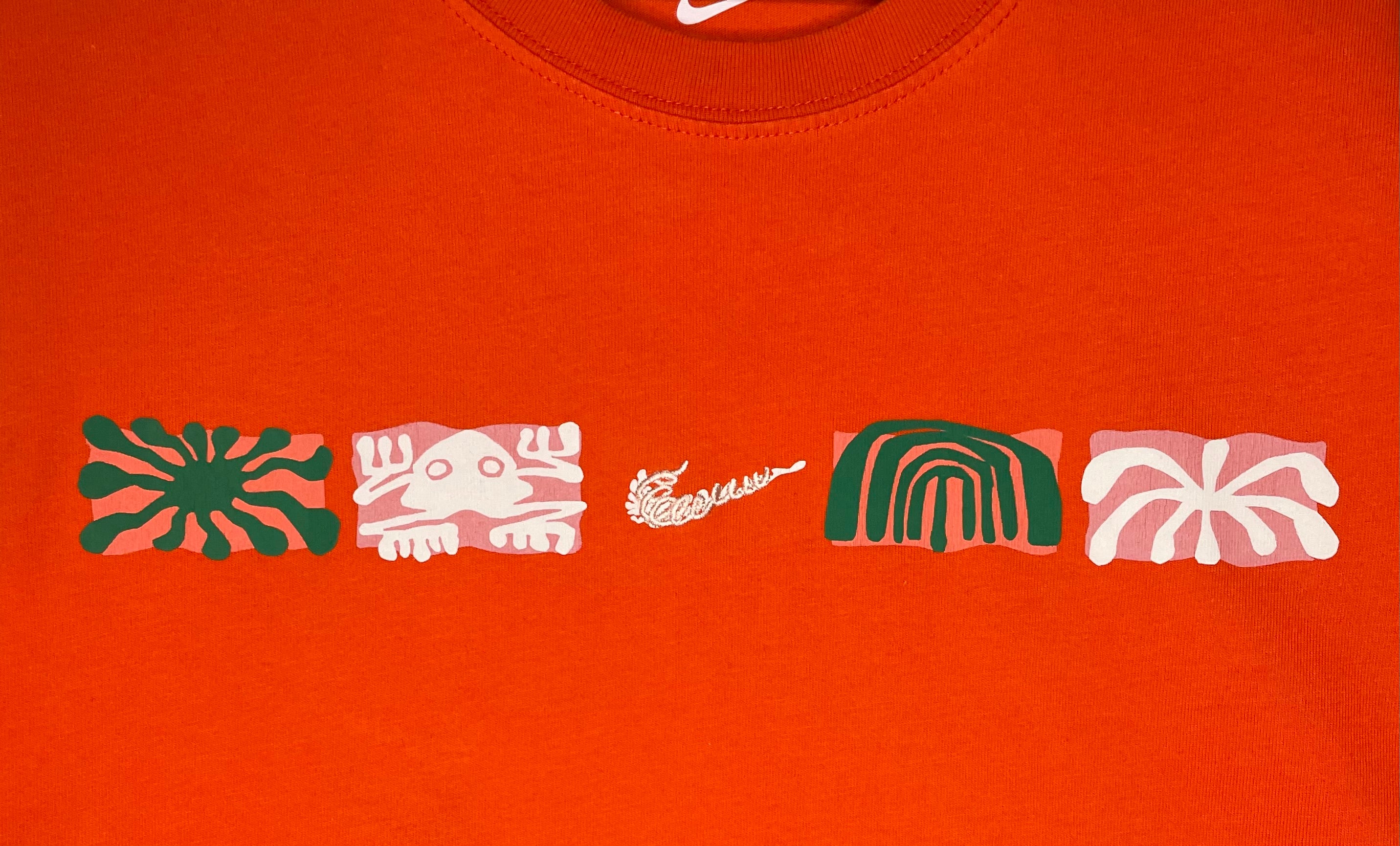 Nike T-Shirt Print Orange Größe M