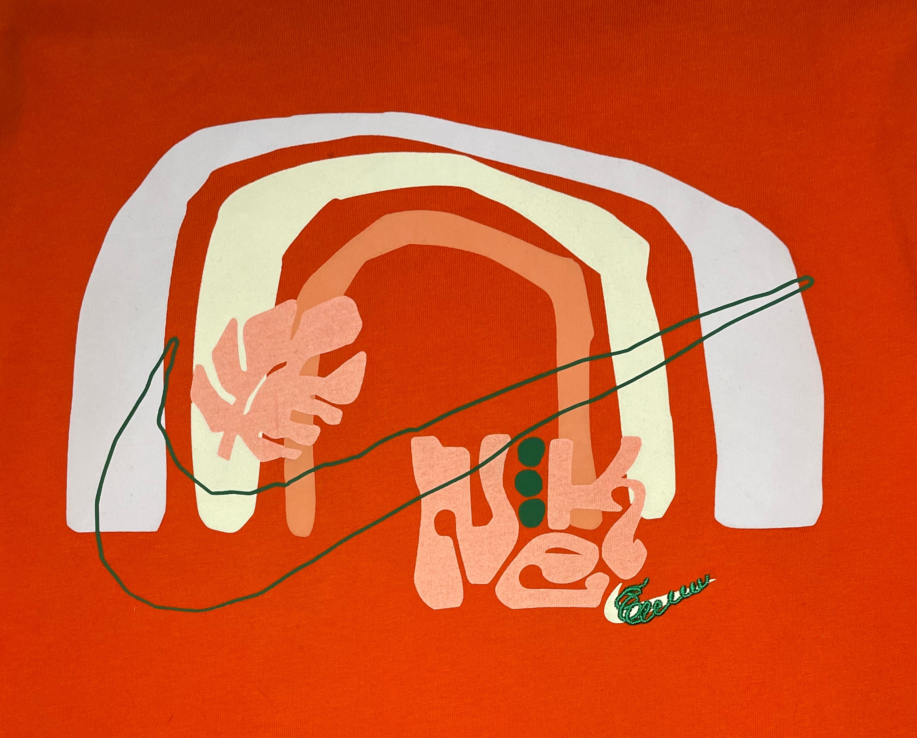 Nike T-Shirt Print Orange Größe M