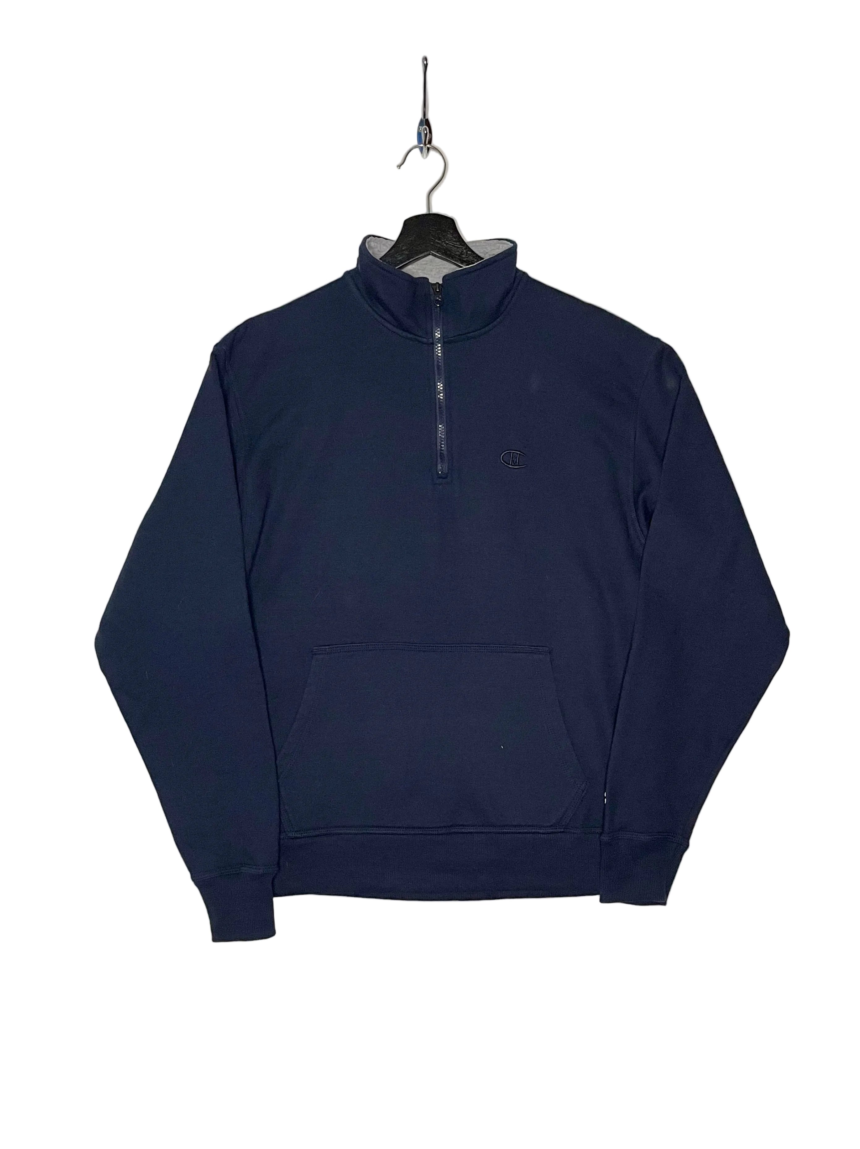 Champion Vintage Q-Zip Pullover Blau Größe M