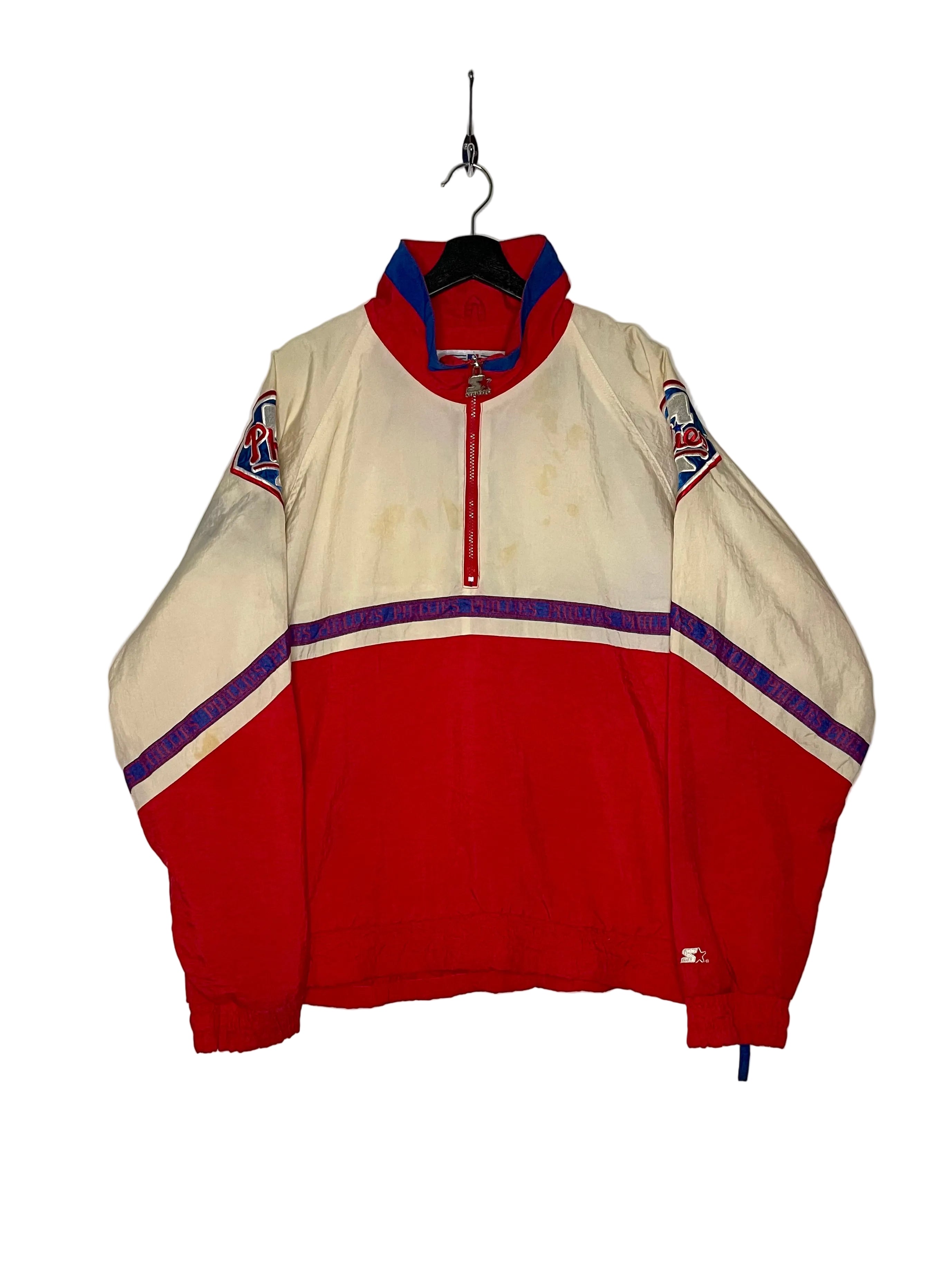 Starter Vintage Philadelphia Phillies Windbreaker Rot/Creme Größe XL