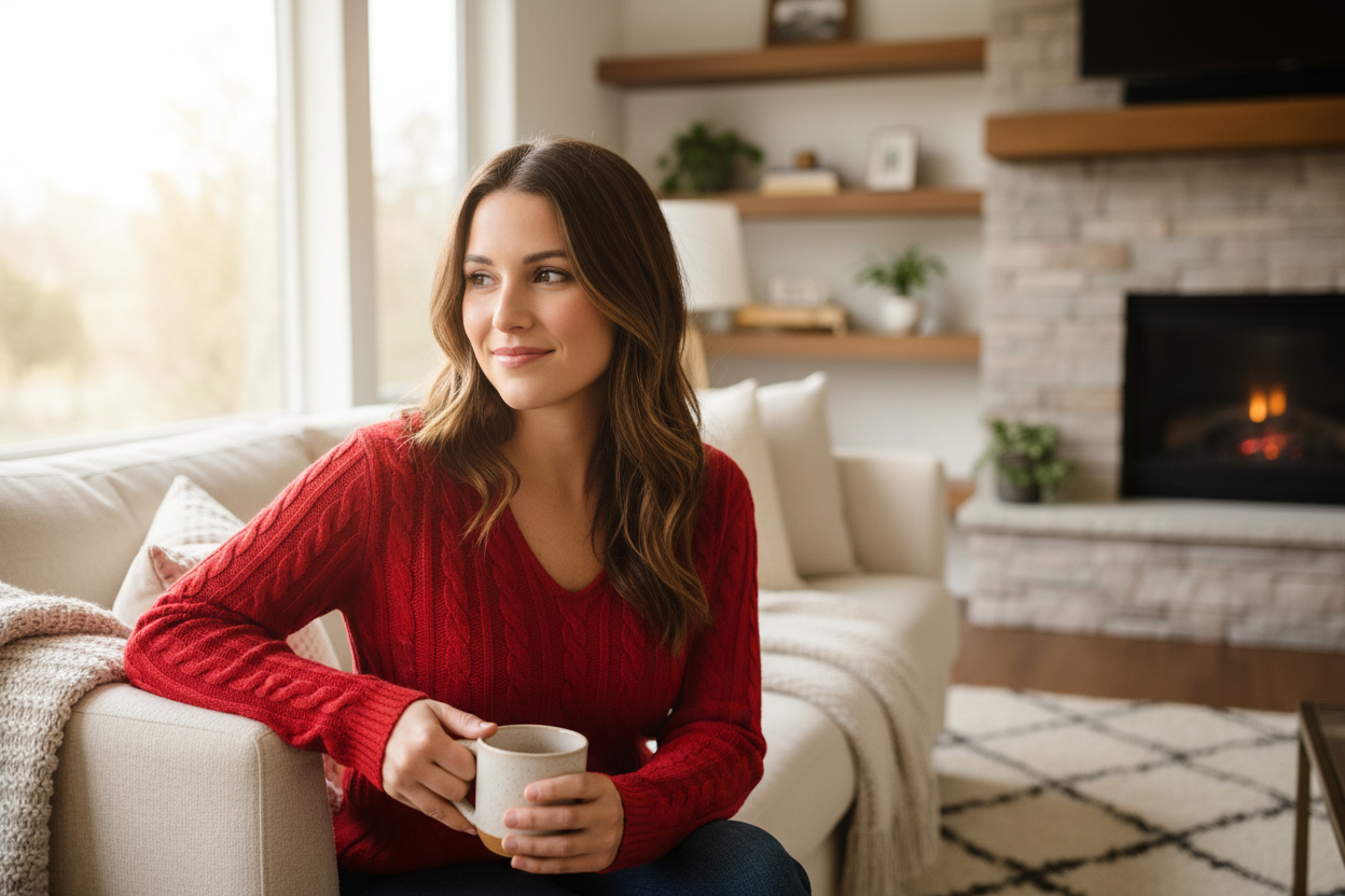 Ralph Lauren Vintage V-Neck Knit Pullover Rot Größe M Damen