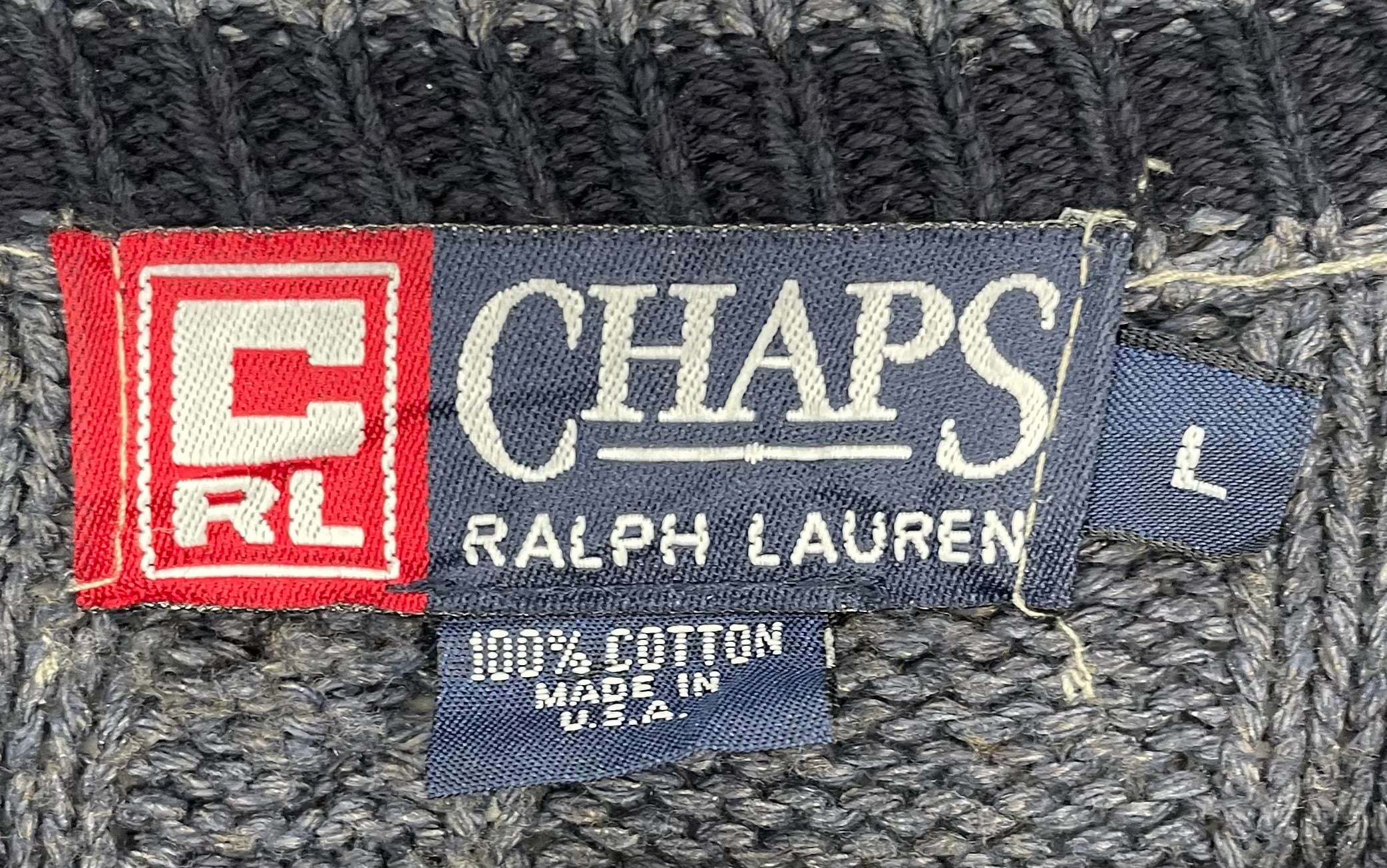 Chaps Vintage Knit Pullover Blau Größe L