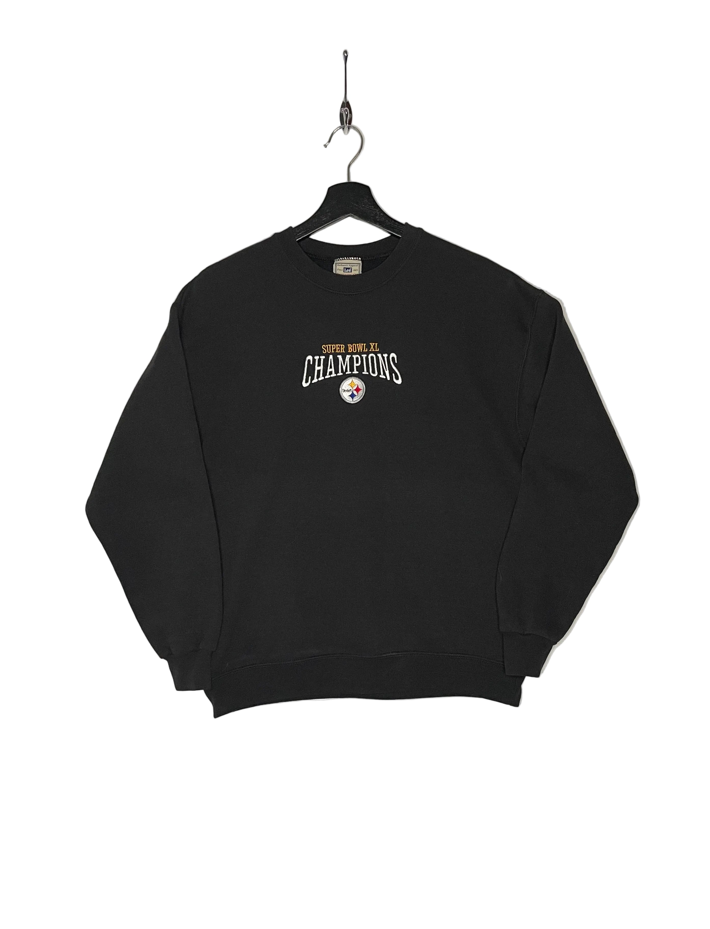 Lee Crewneck Sweater Pittsburgh Steelers “Super Bowl XL Champions” Schwarz Größe M
