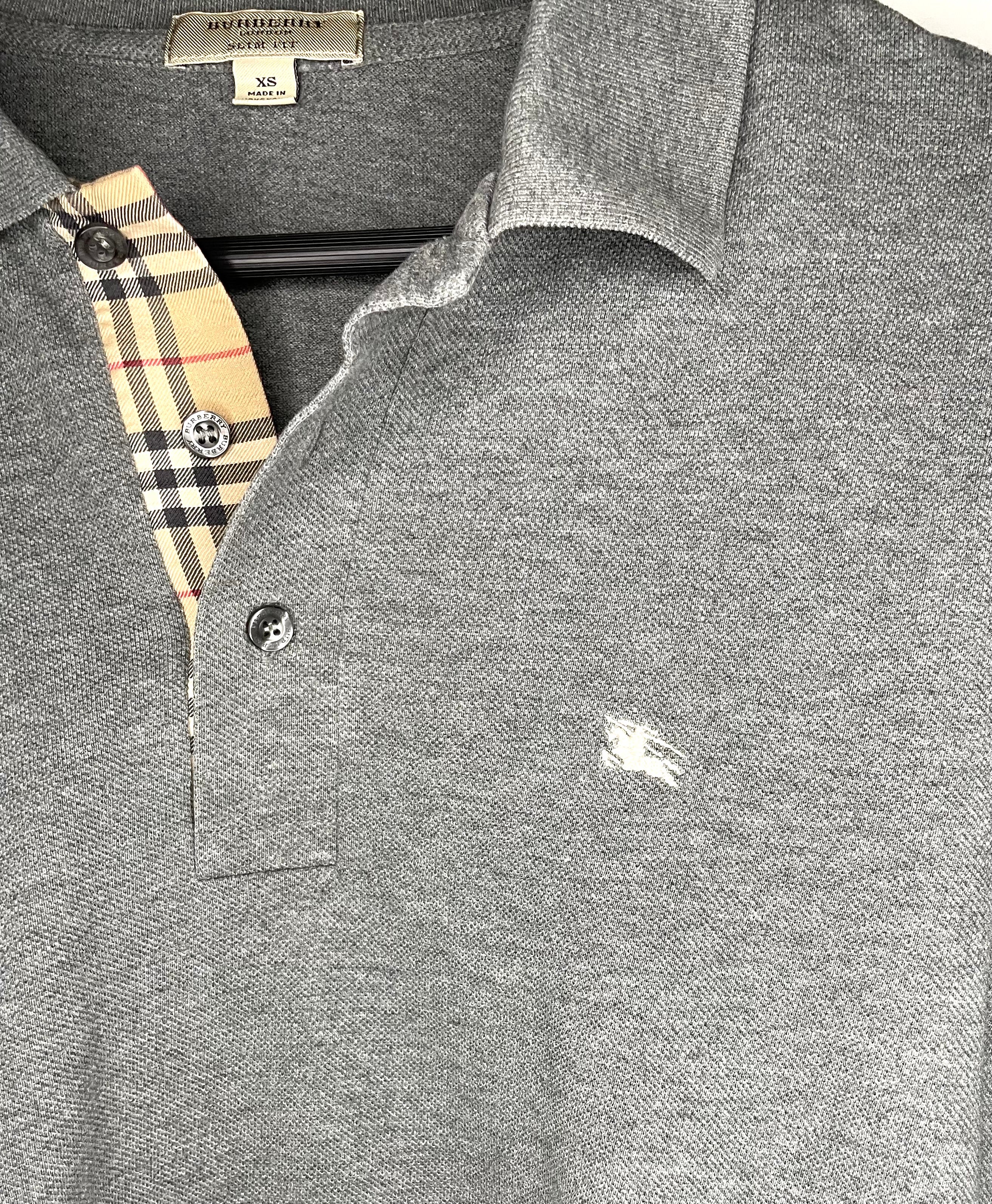 Burberry polo shirt long sleeve gray size XS