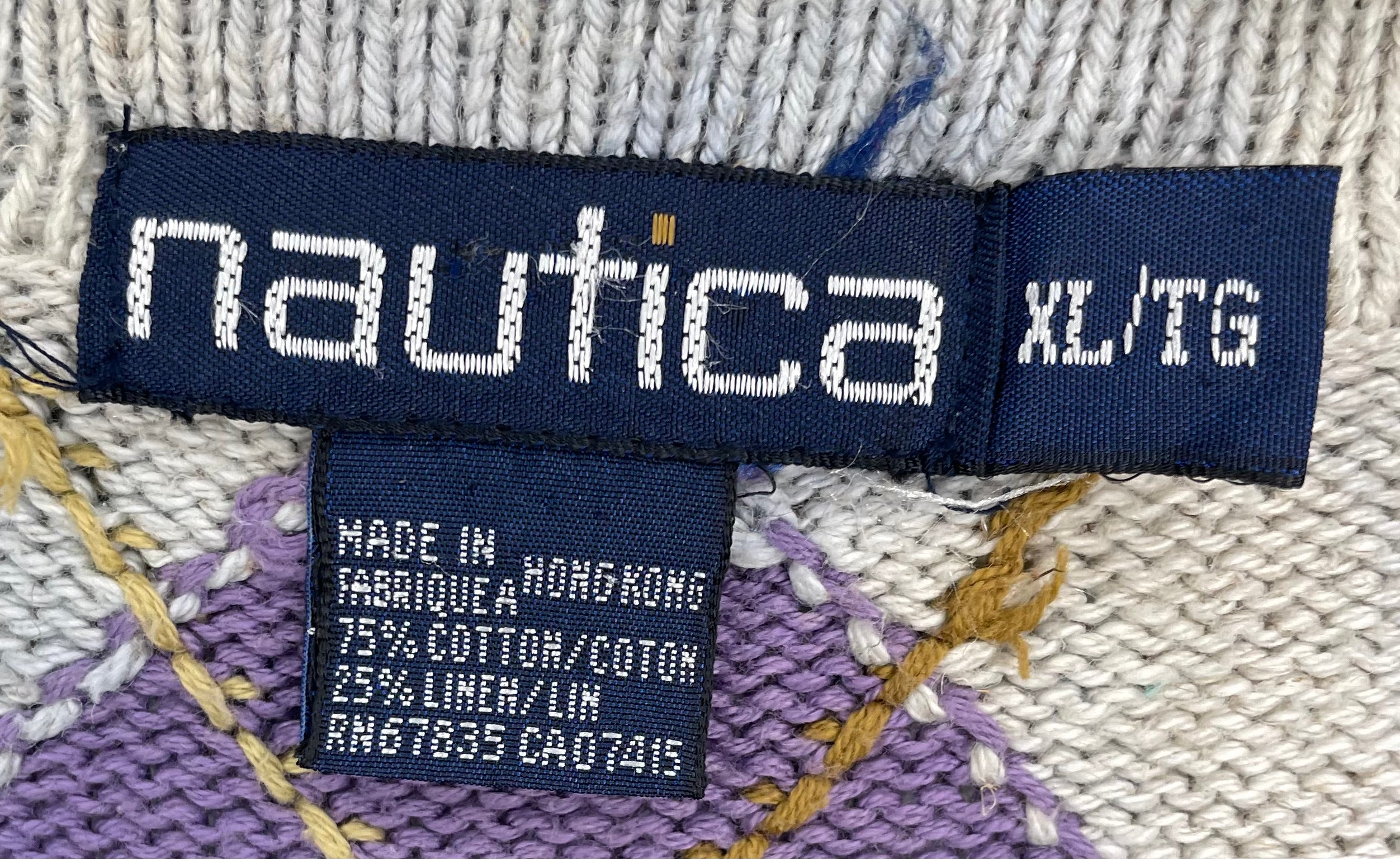 Nautica Vintage Knit Pullover Bunt Größe XL