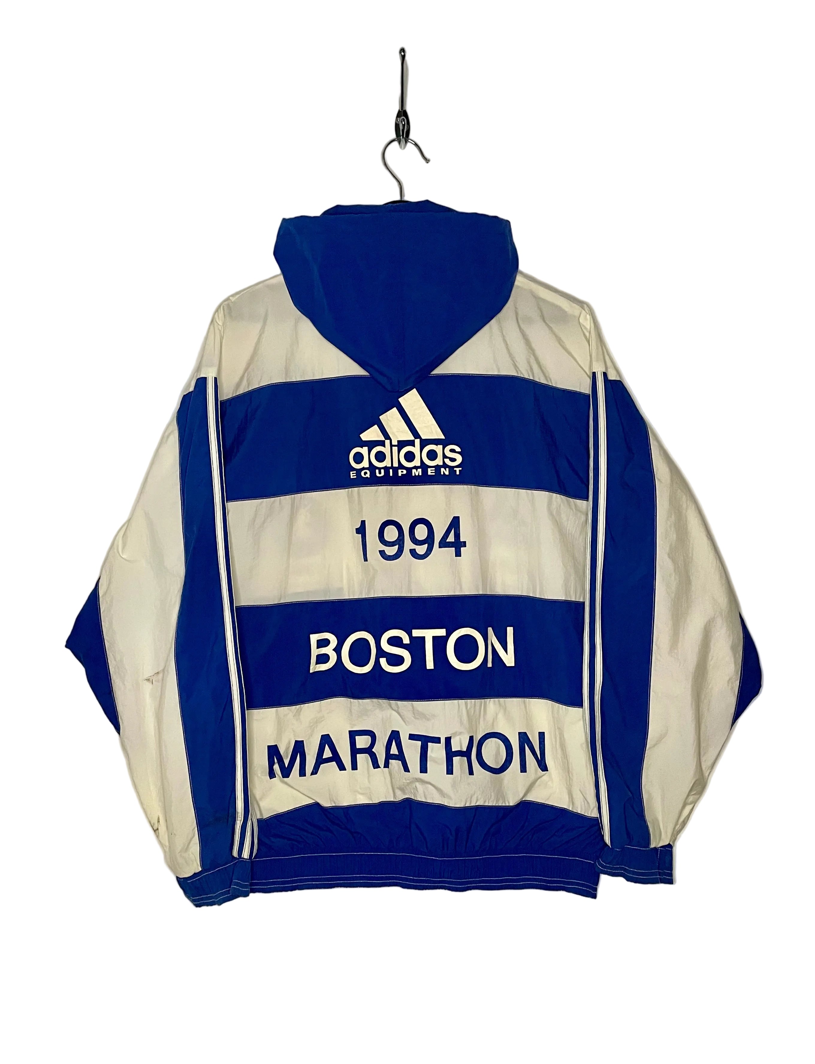 Adidas Vintage Trainingsjacke Boston Marathon 1994 Blau/Weiß Größe M