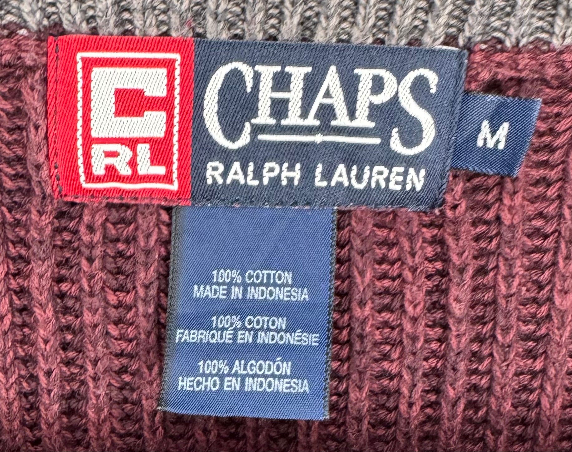 Chaps Vintage Knit Pullover Rot Größe M