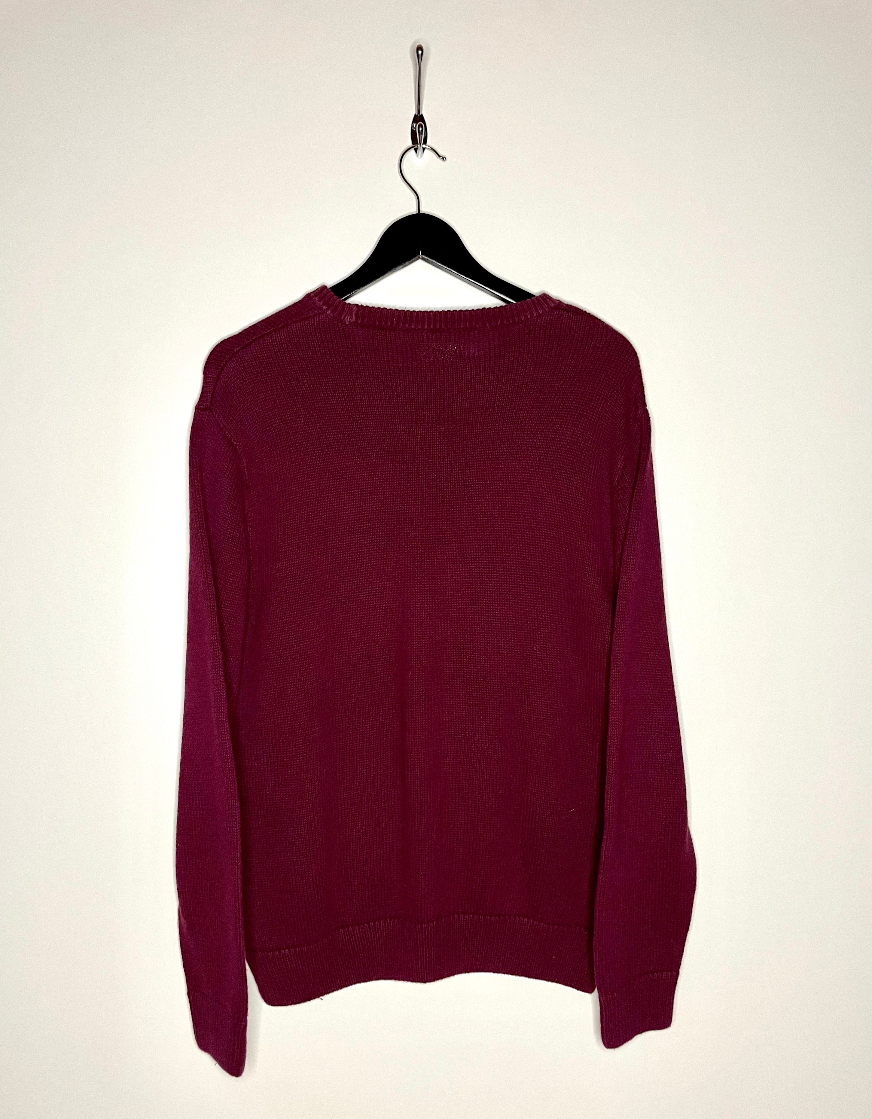 Chaps Vintage Sweater Weinrot Größe M