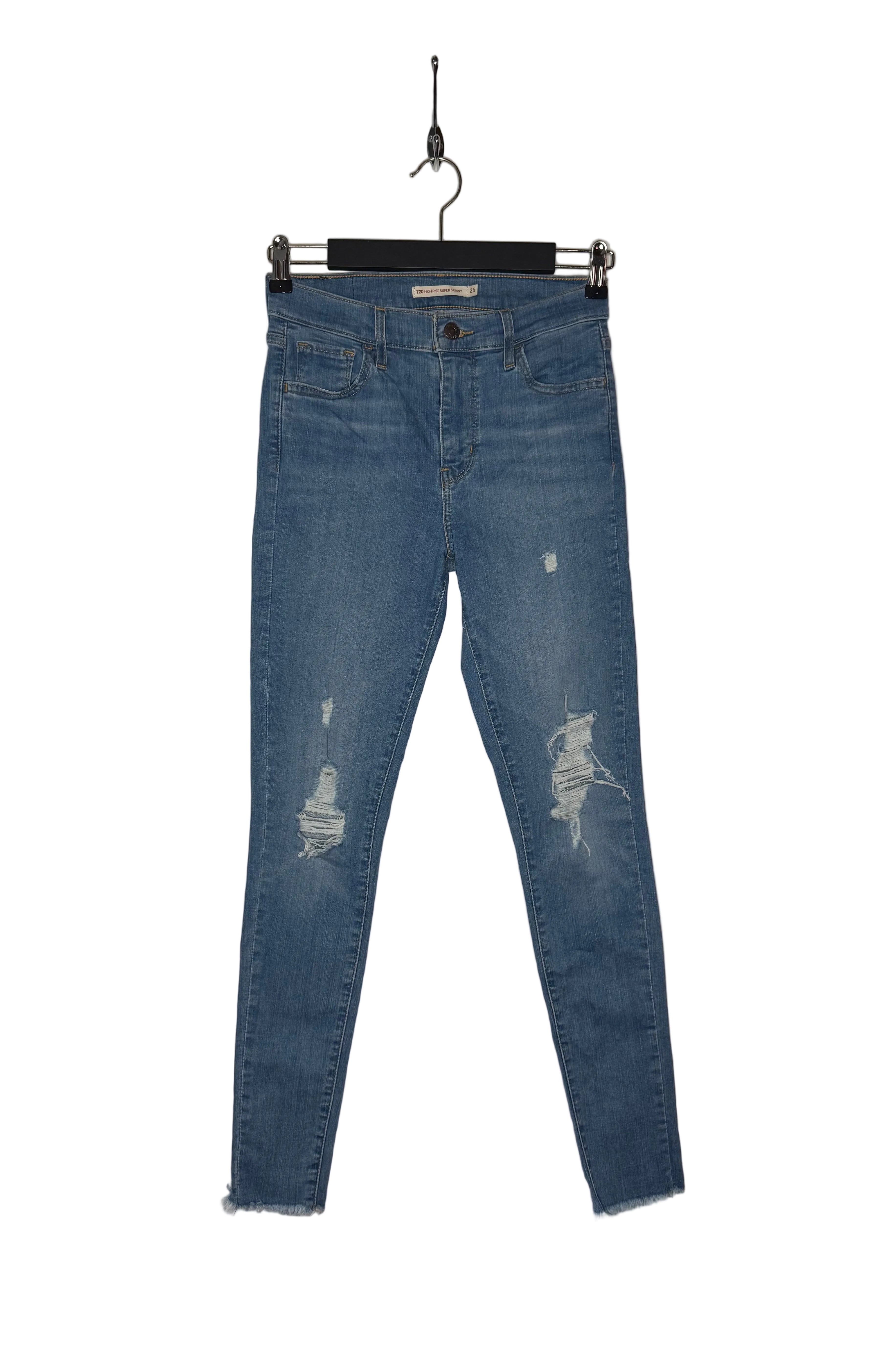 Levi`s Jeans 720 High Rise Super Skinny Hellblau Größe W26 L30 Damen