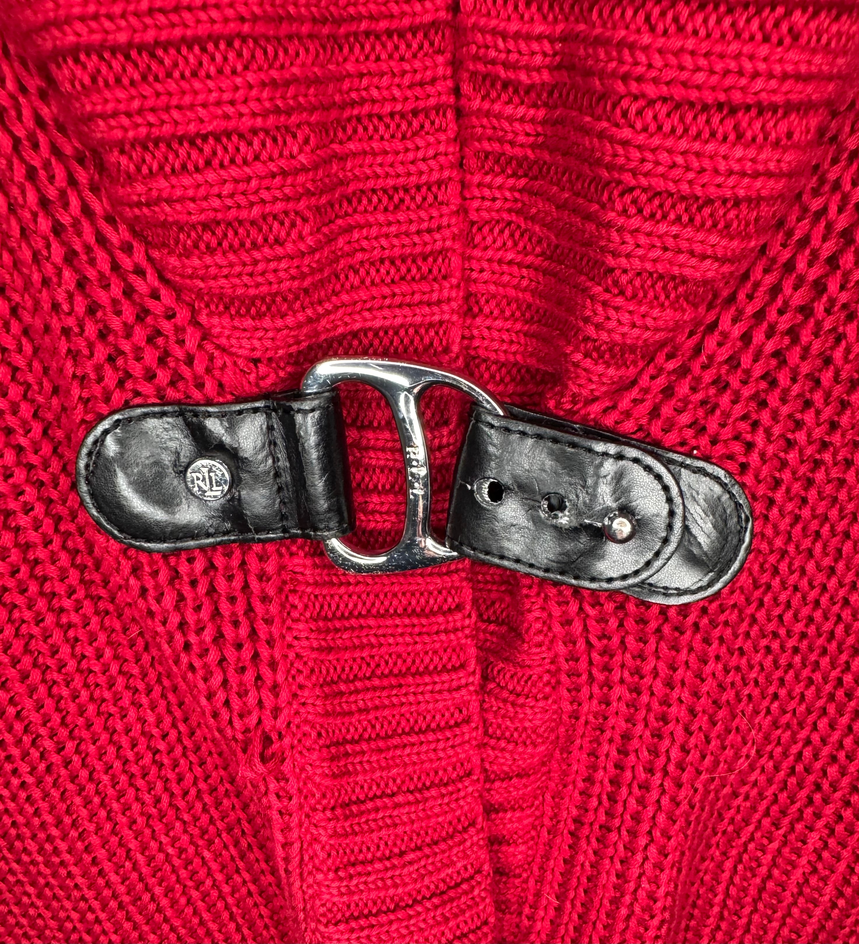 Ralph Lauren Vintage Strick-Cardigan Rot Größe L