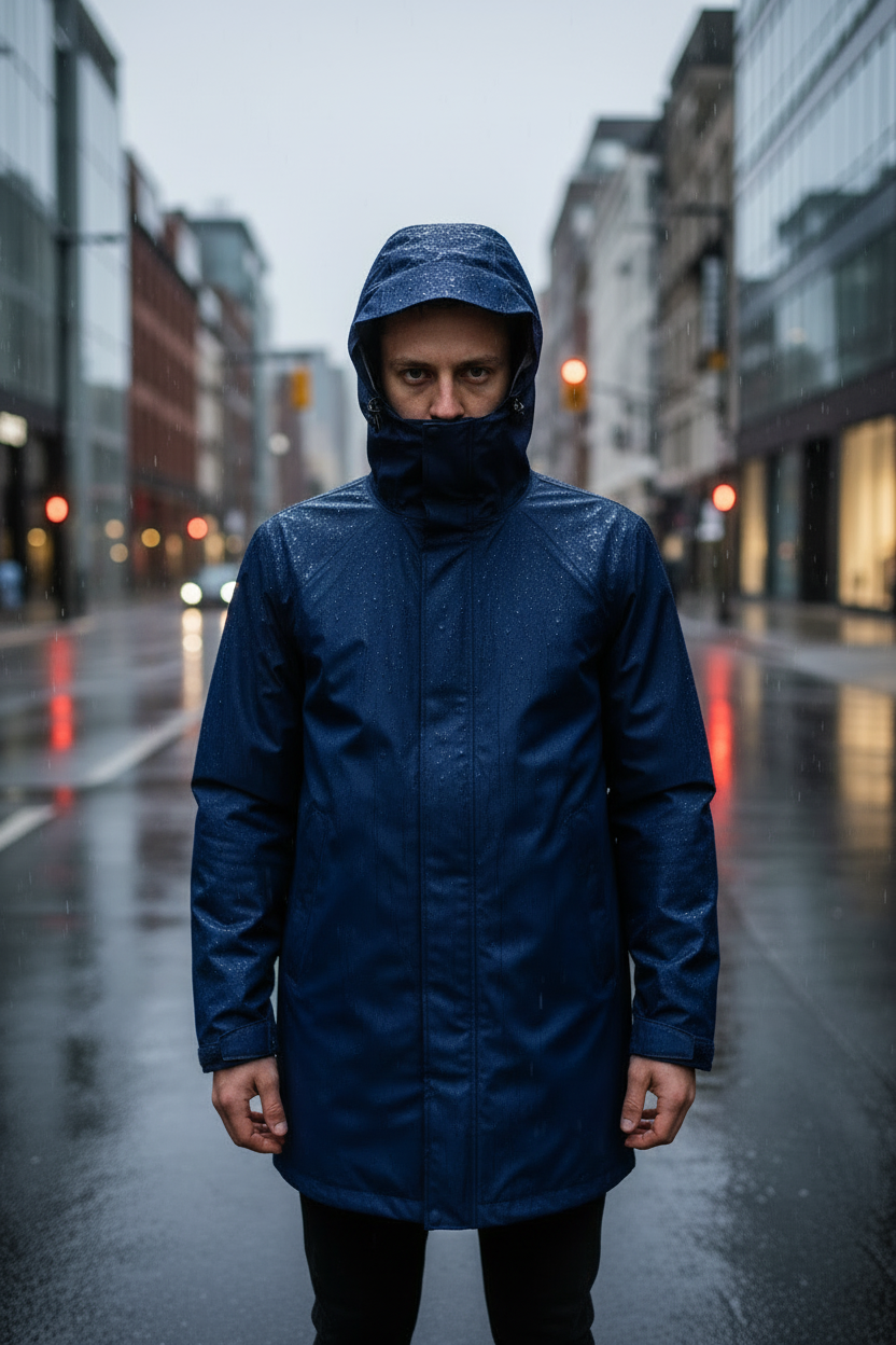 Starter Vintage Regenparka Blau Größe S