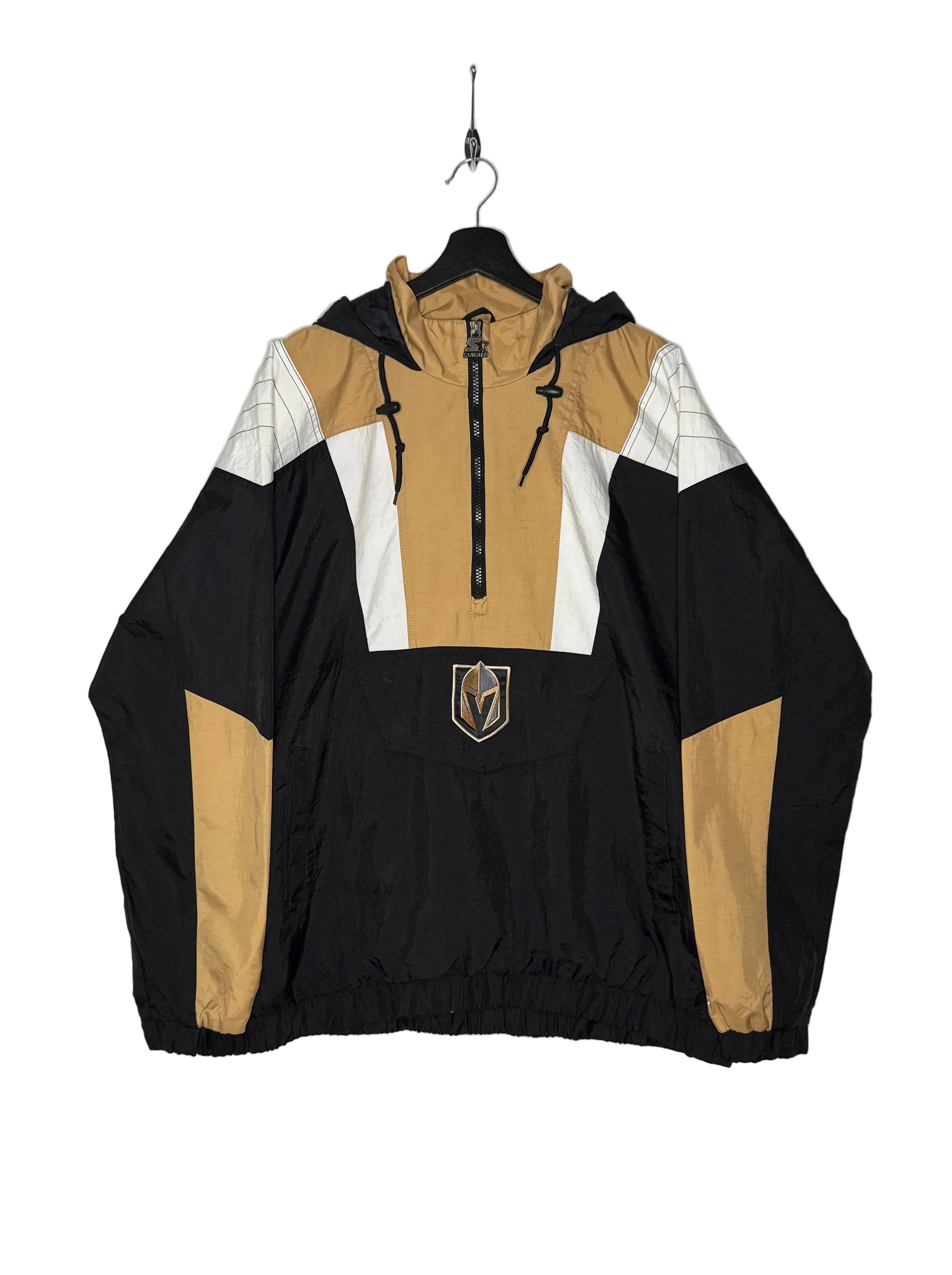 Starter Vintage Vegas Golden Knights Windbreaker Schwarz/Gold Größe XL