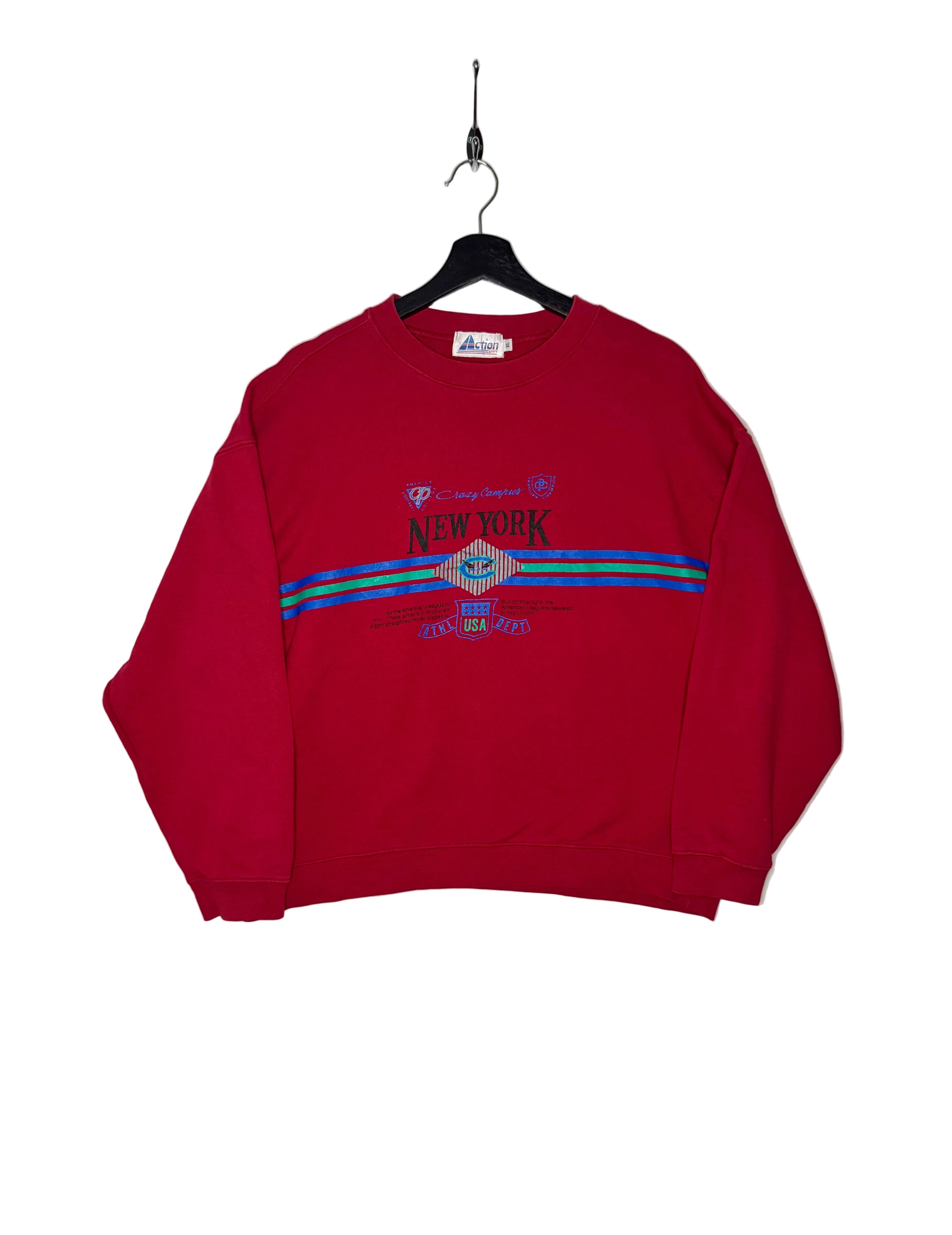 Action Sport Sweater New York Crazy Campus Rot Größe XL Damen
