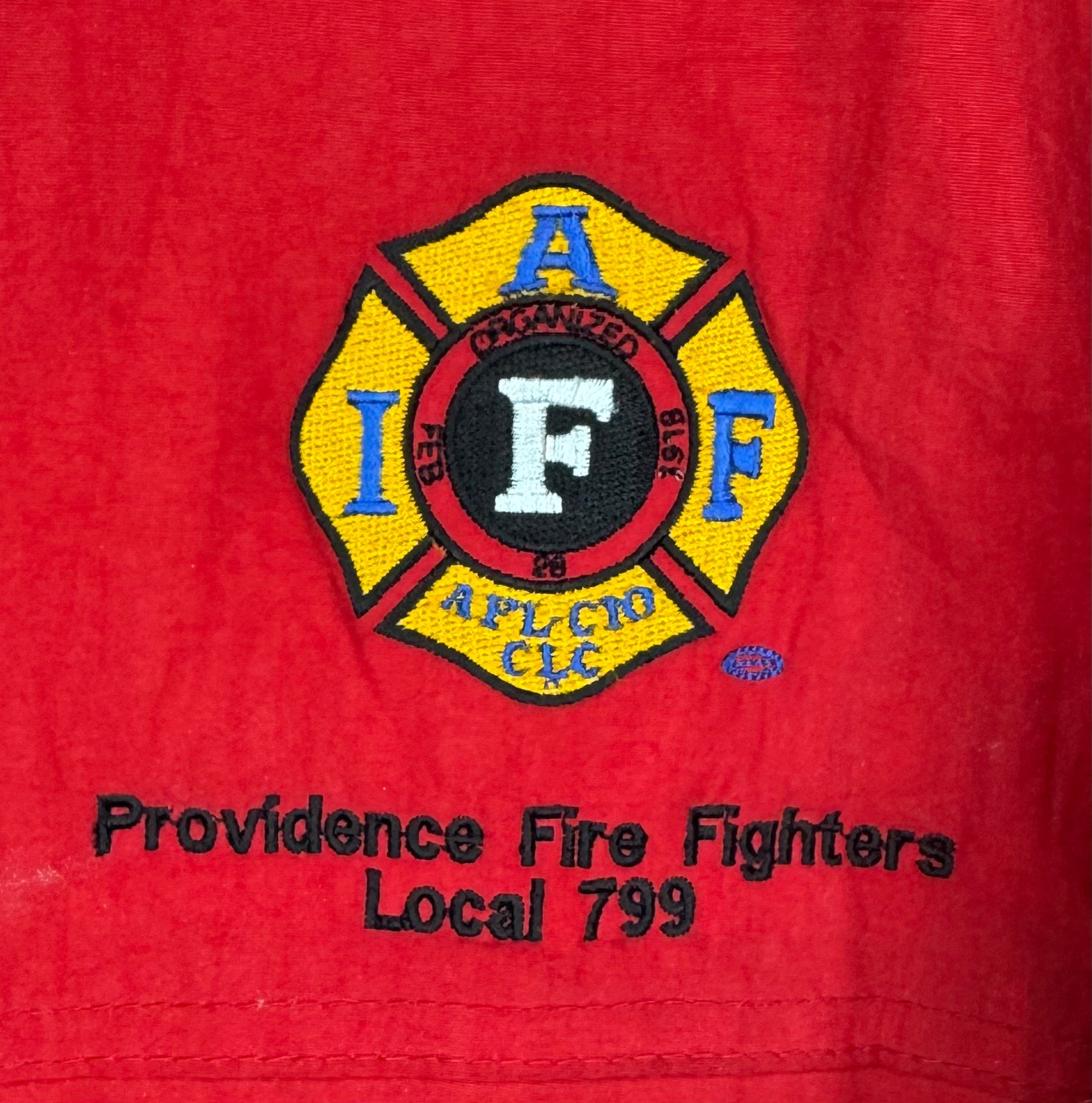 Starter Vintage Winterjacke Providence Fire Fighters Rot Größe XL