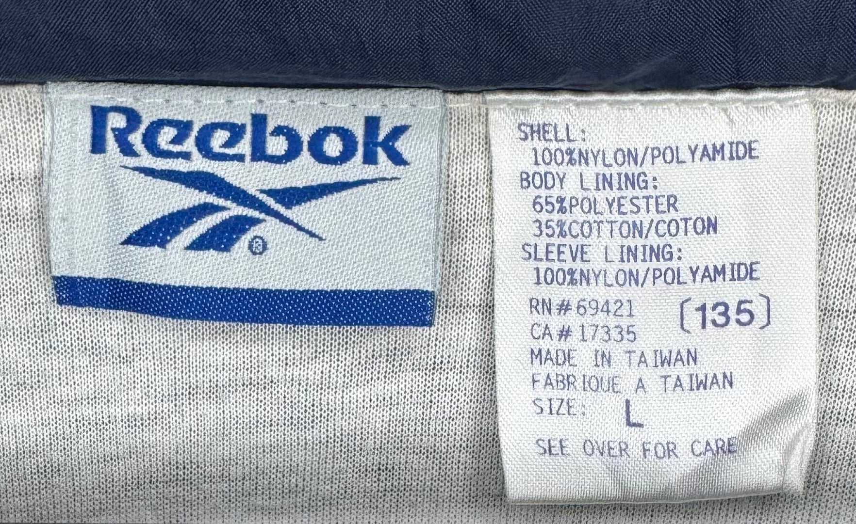 Reebok Vintage Trainingsjacke Blau/Weiß Größe L