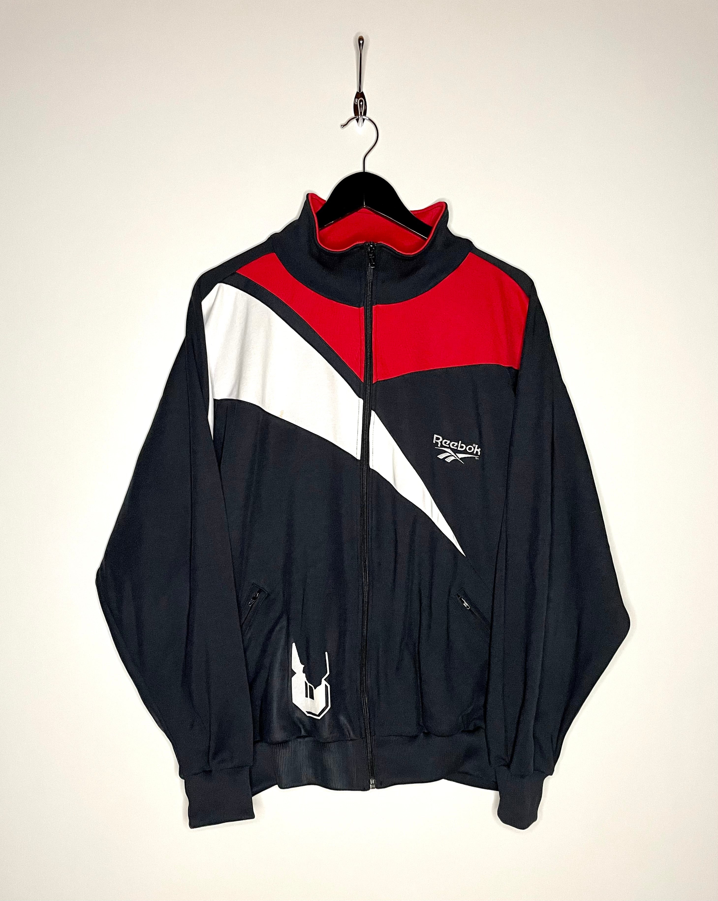 Reebok Vintage Trainingsjacke Dunkelblau/Rot Größe XL