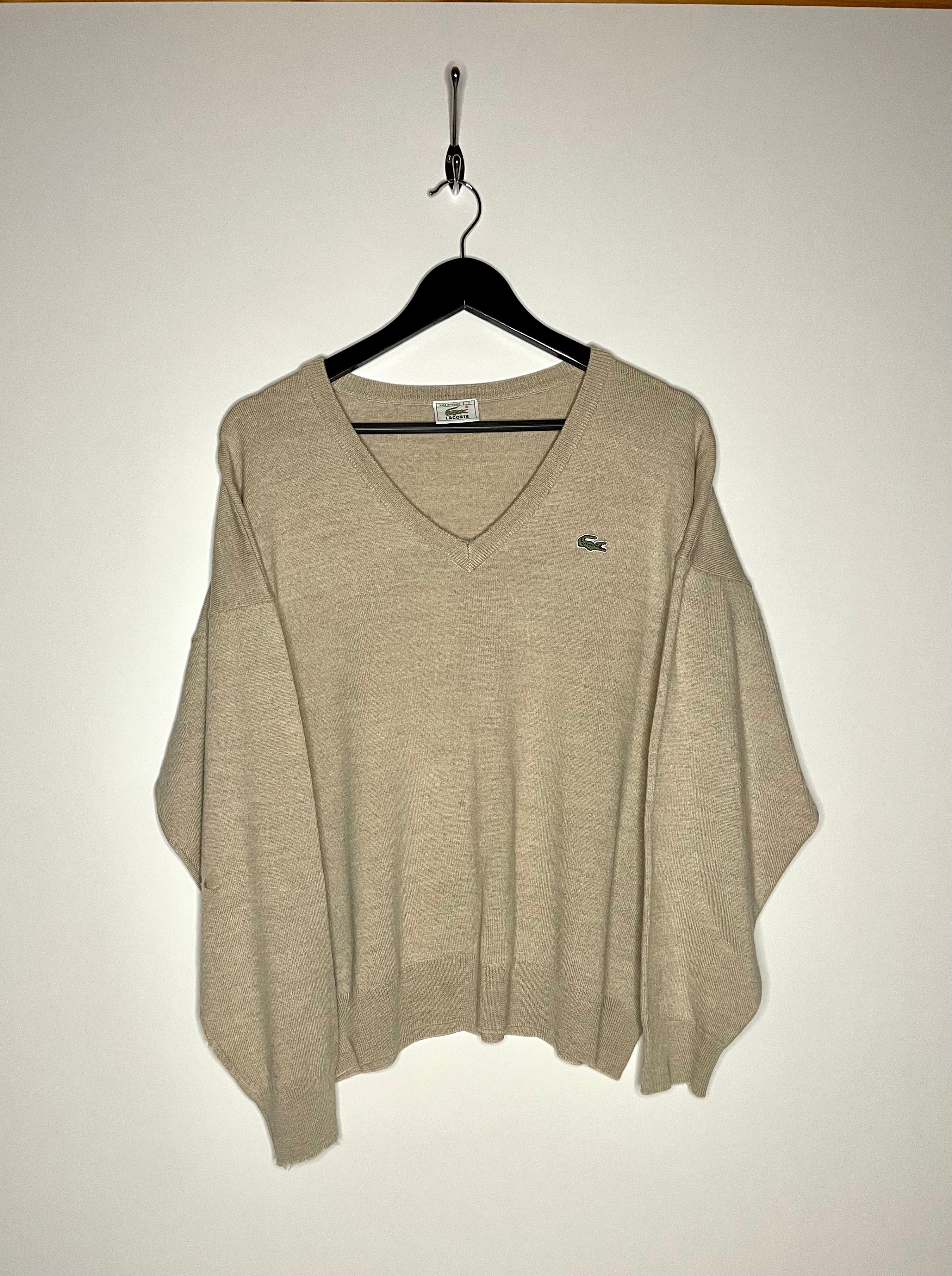Lacoste V-Neck Sweater Beige Größe L