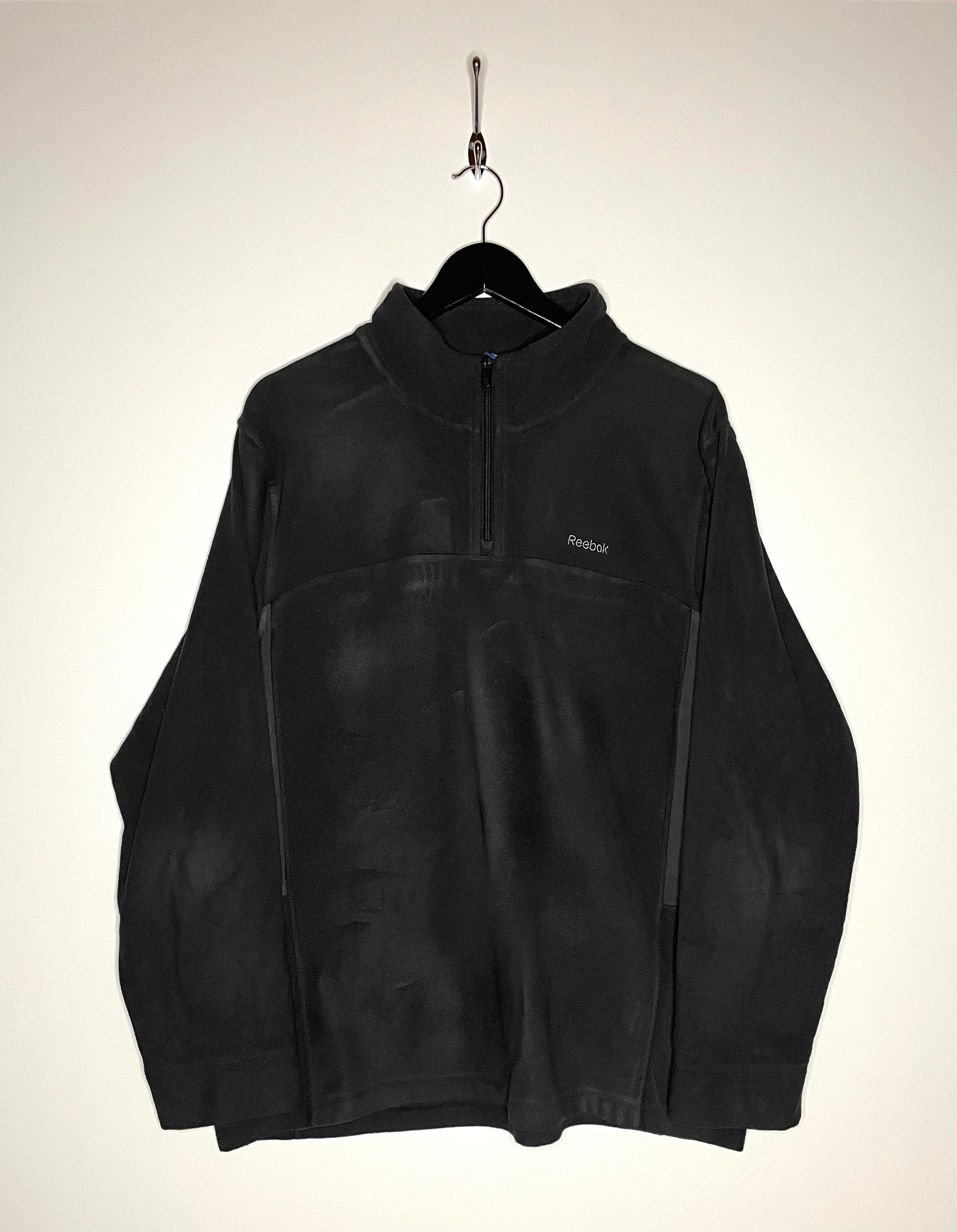 Reebok Vintage Q-Zip Fleece Sweater Schwarz Größe XL